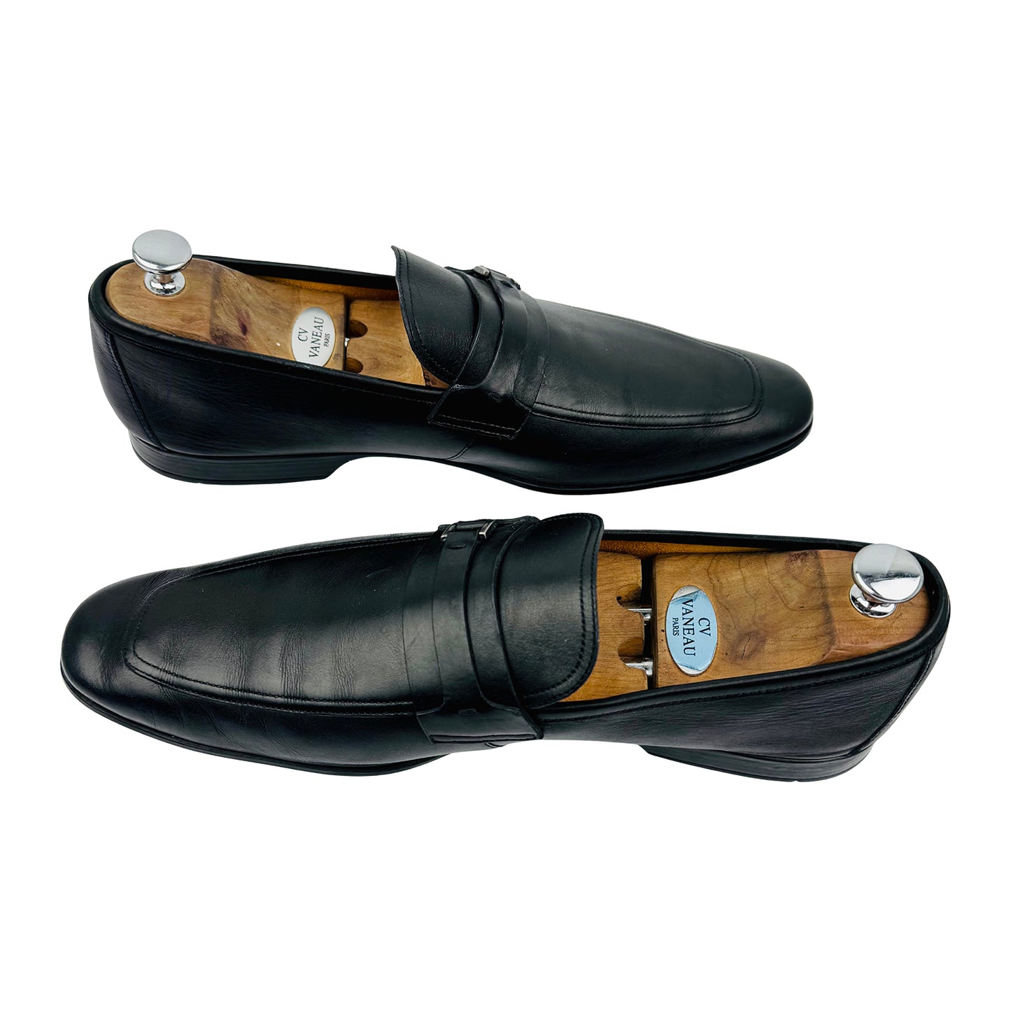 Magnanni Men's Black Leather Miengo Loafer (Size 45)