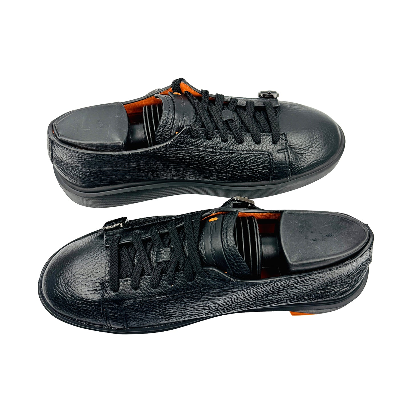 Santoni Men's Black Leather Sneakers (Size 40) - MBCD21738
