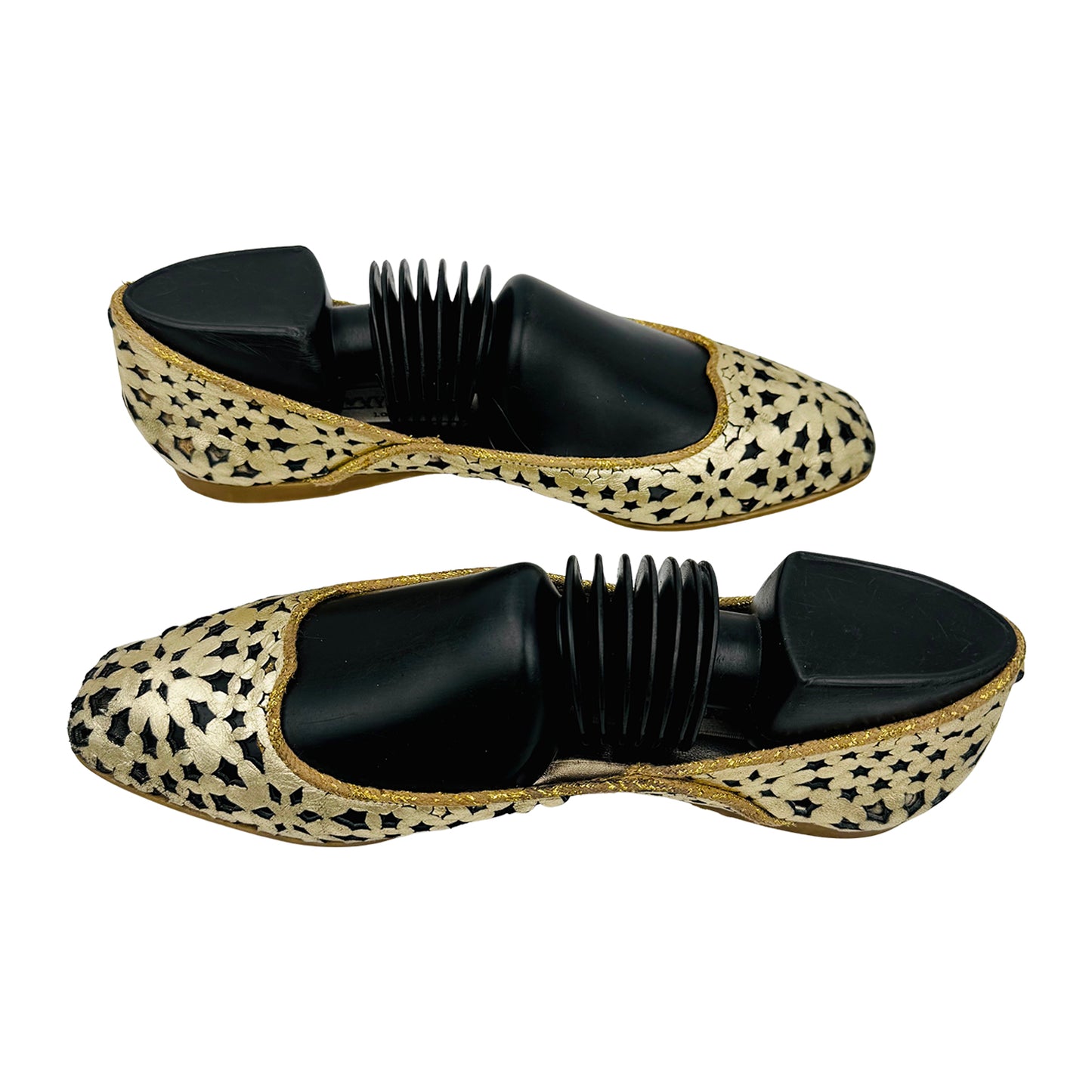 Jimmy Choo Women's Gold Metallic Leather Flats (Size 39)