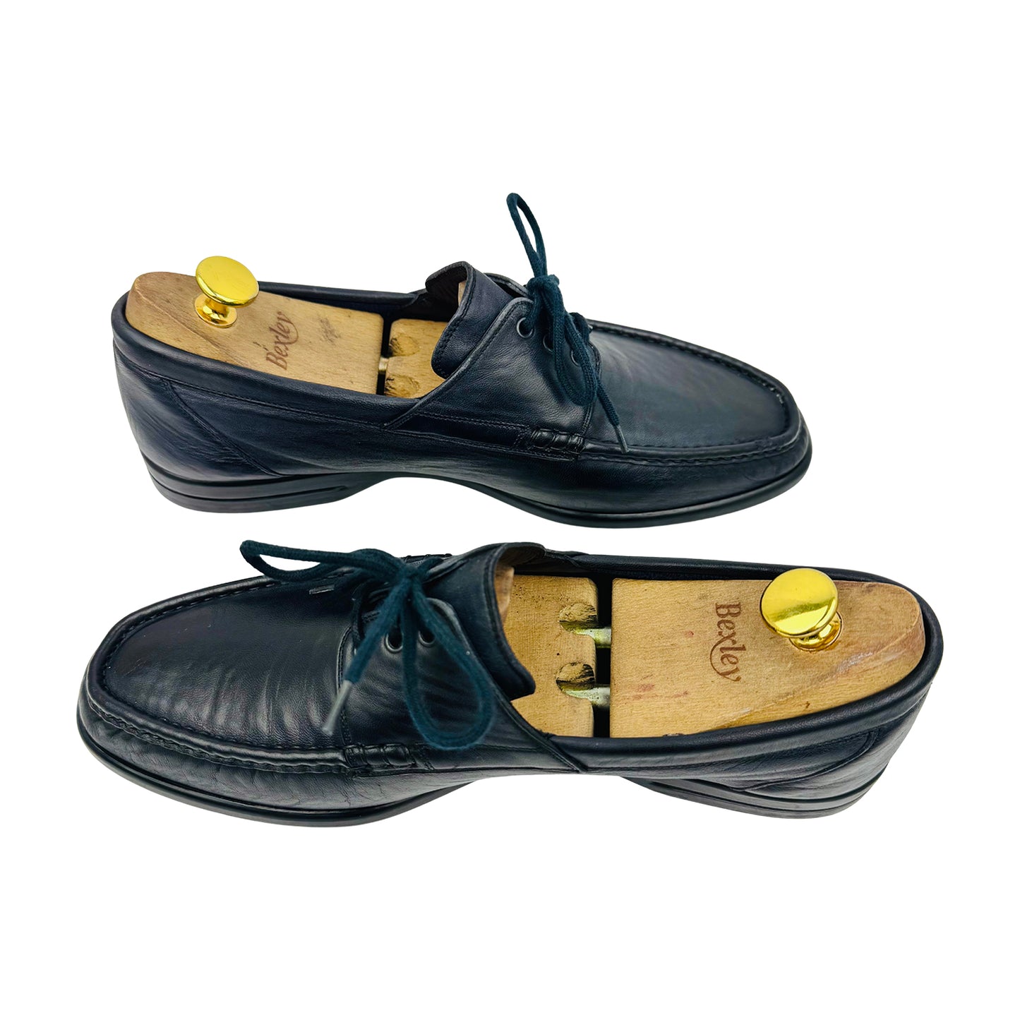 Bally Men's Black Leather Boat Shoes (Size 42.5)