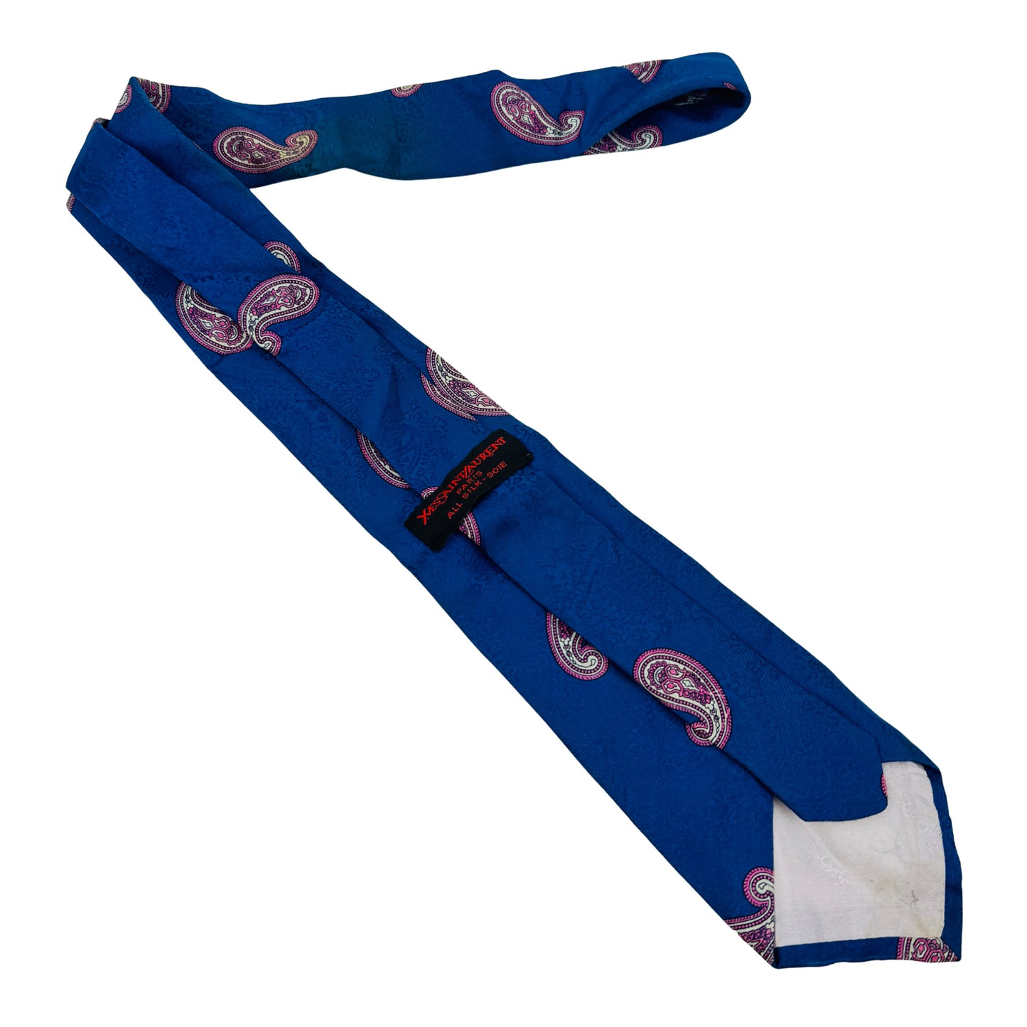 Yves Saint Laurent Royal Blue 'Paisley Pattern' Tie (Size Regular)
