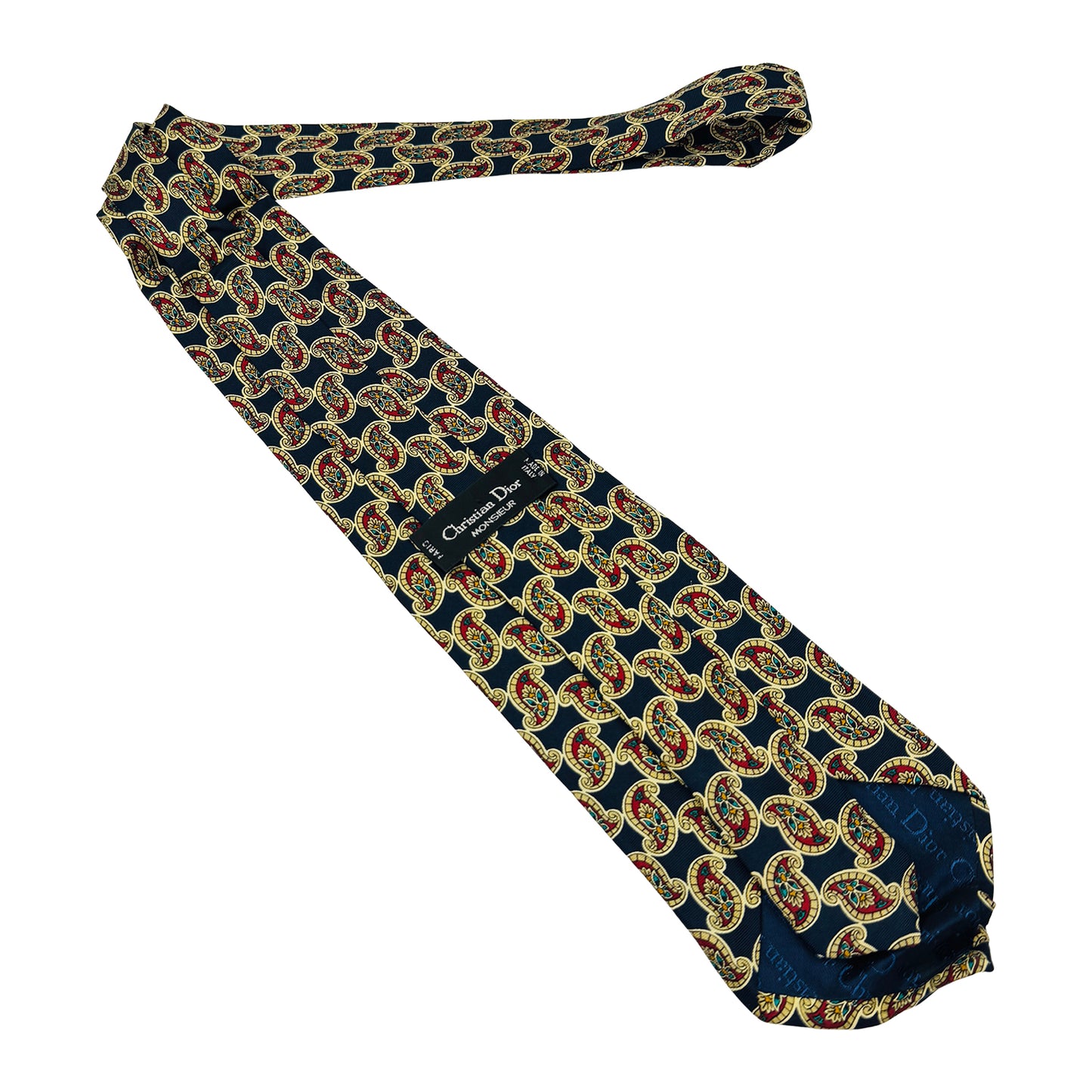 Christian Dior Navy 'Paisley Pattern' Tie (Size Regular)