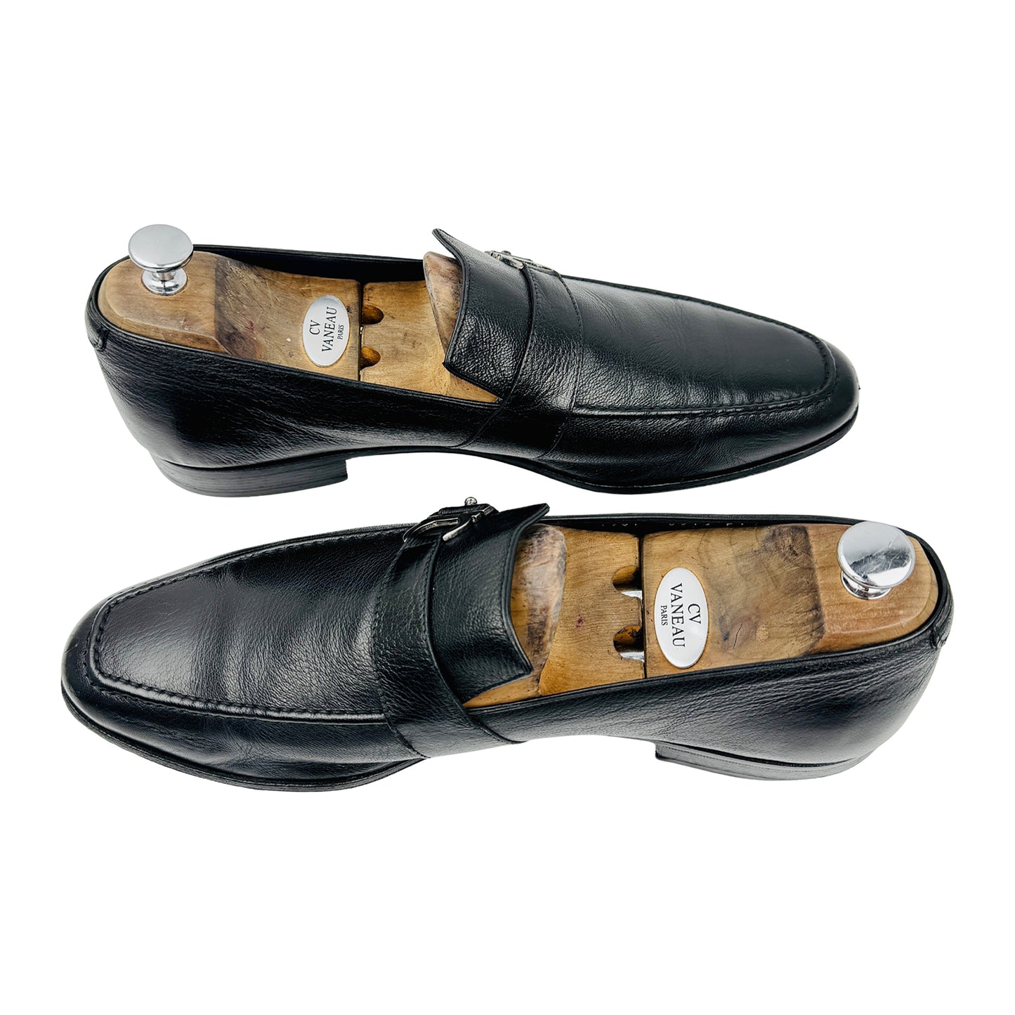 Salvatore Ferragamo Men's Black Leather Loafers (Size 44/44.5)