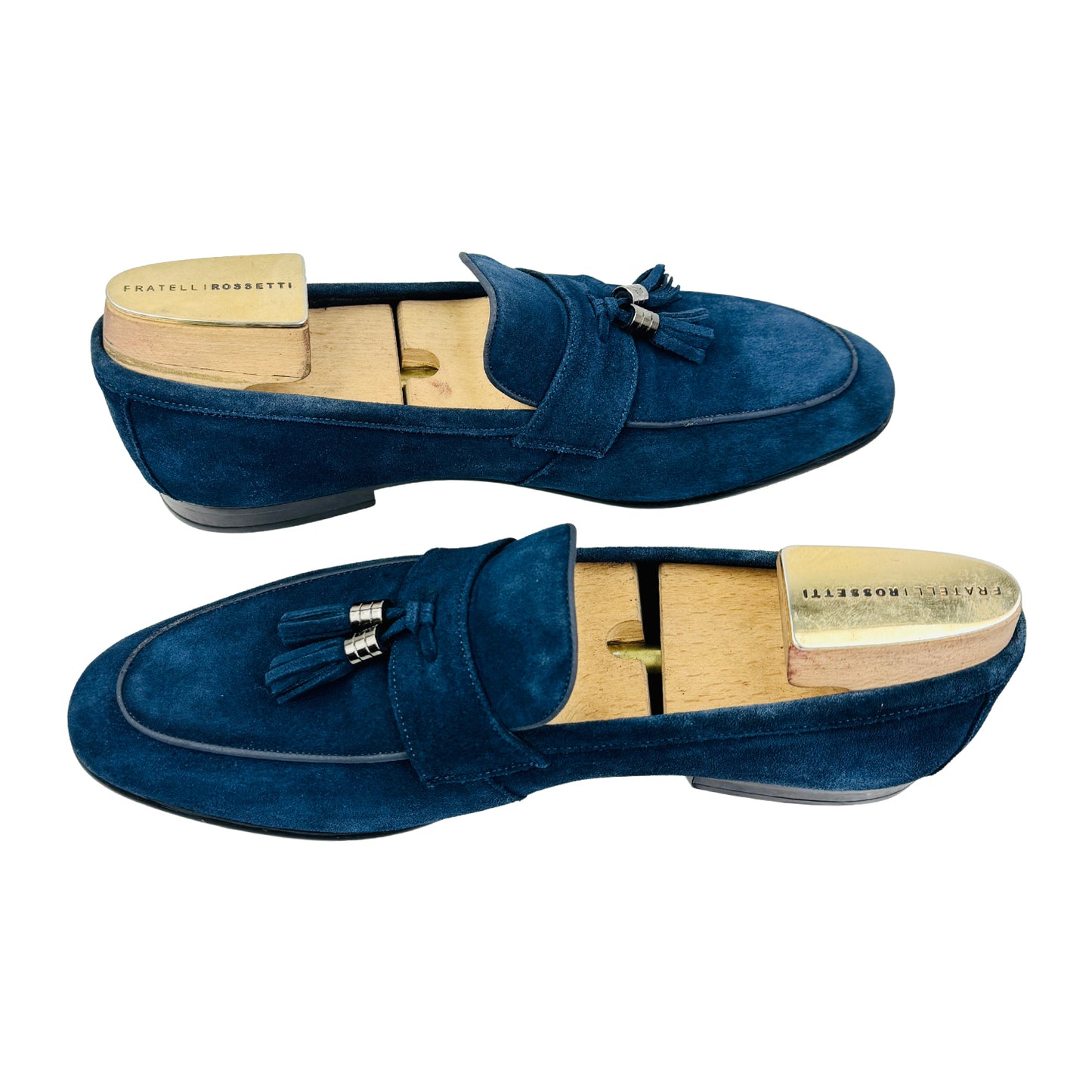 Dune Men's Blue Suede Leather Tassel Loafers (Size 43)