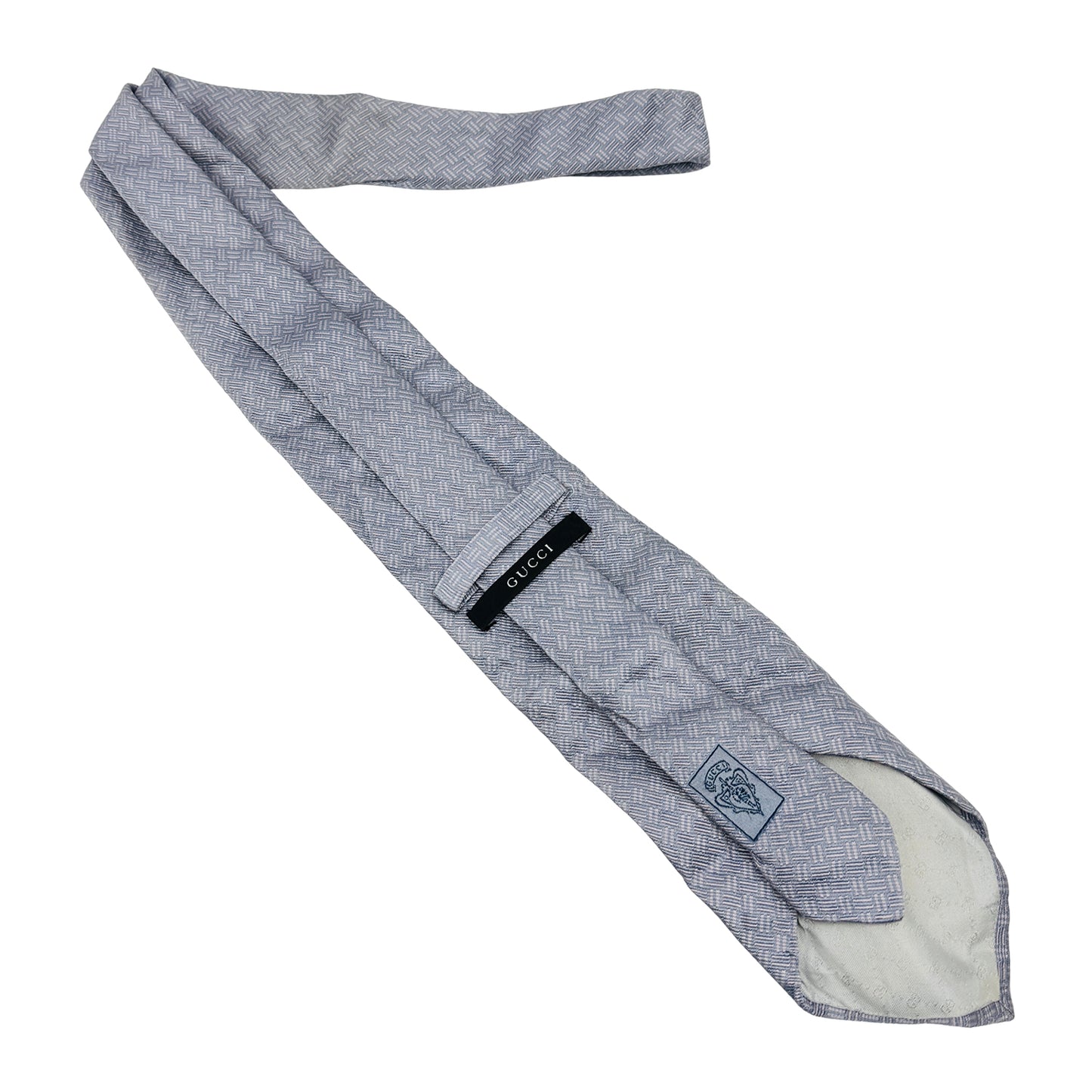 Gucci Grey 'Geometric Pattern' Tie (Size Regular)