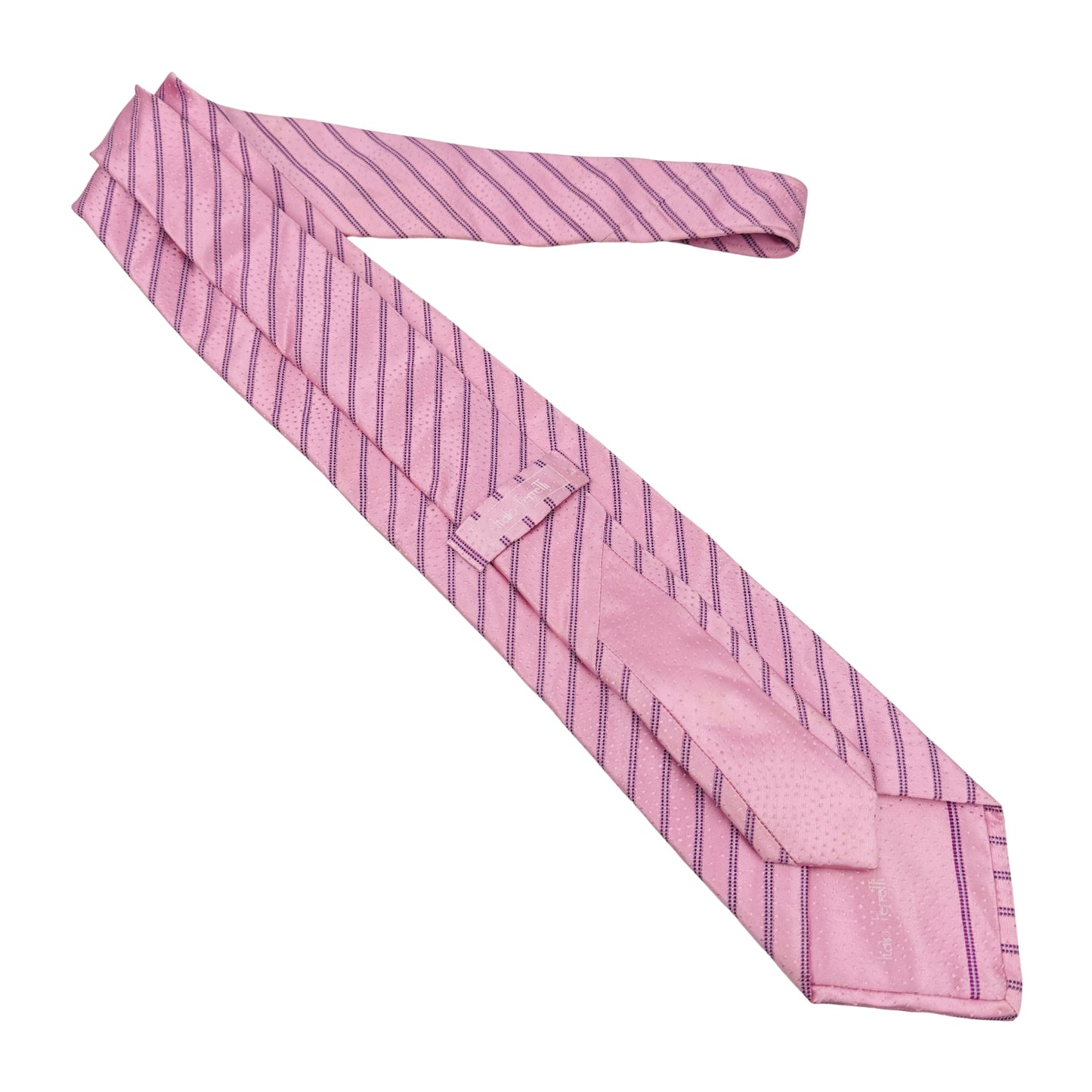 Italo Ferretti Pink 'Diagonal Stripes' Tie (Size Regular)