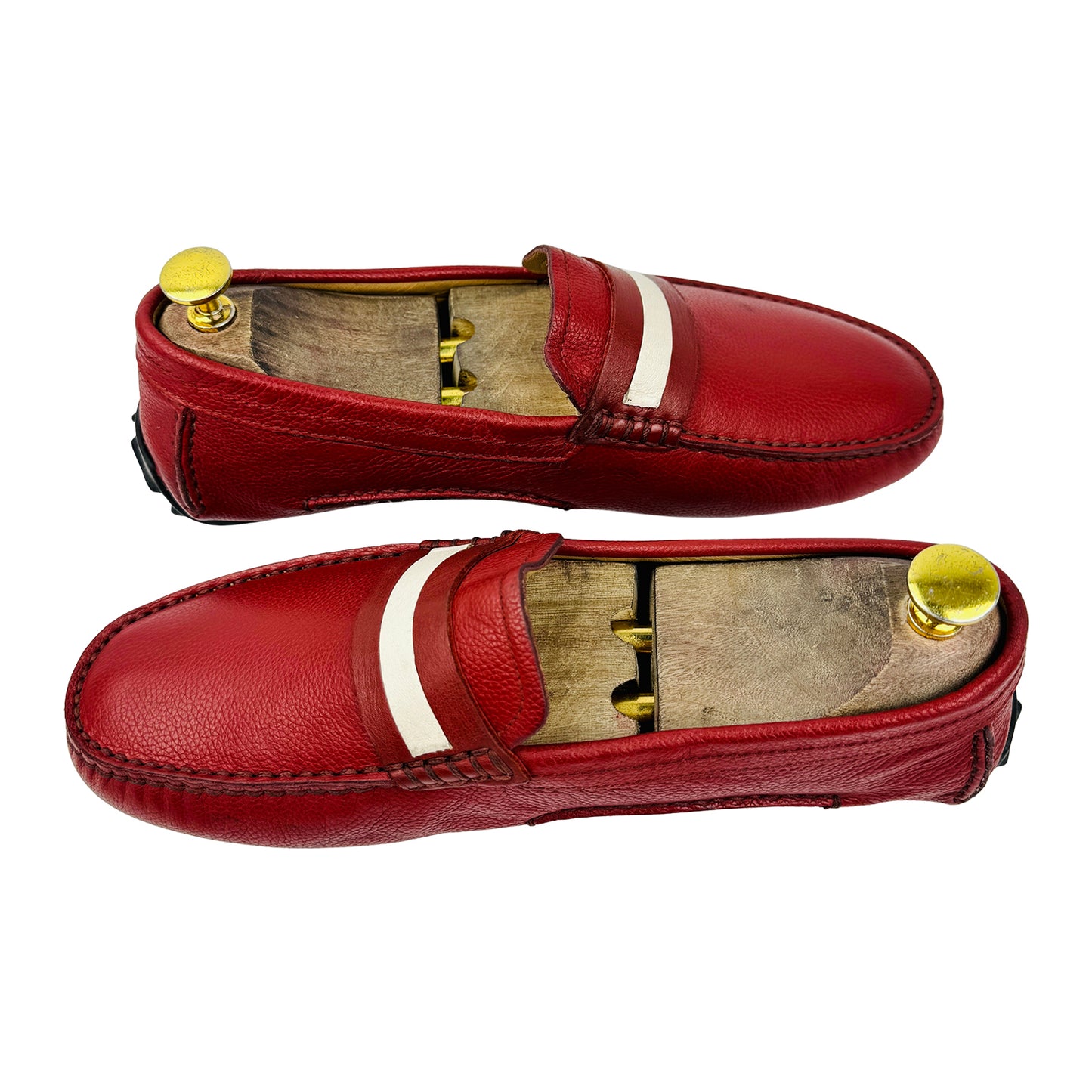 Bally Men's Red Leather Loafers (Size 41/41.5)