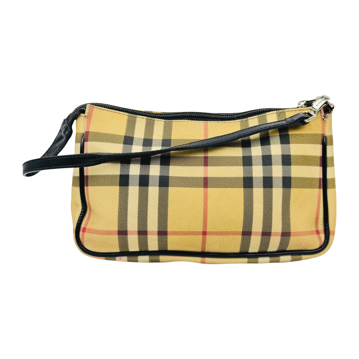 Burberry Nova Check Yellow Beige Wristlet Bag