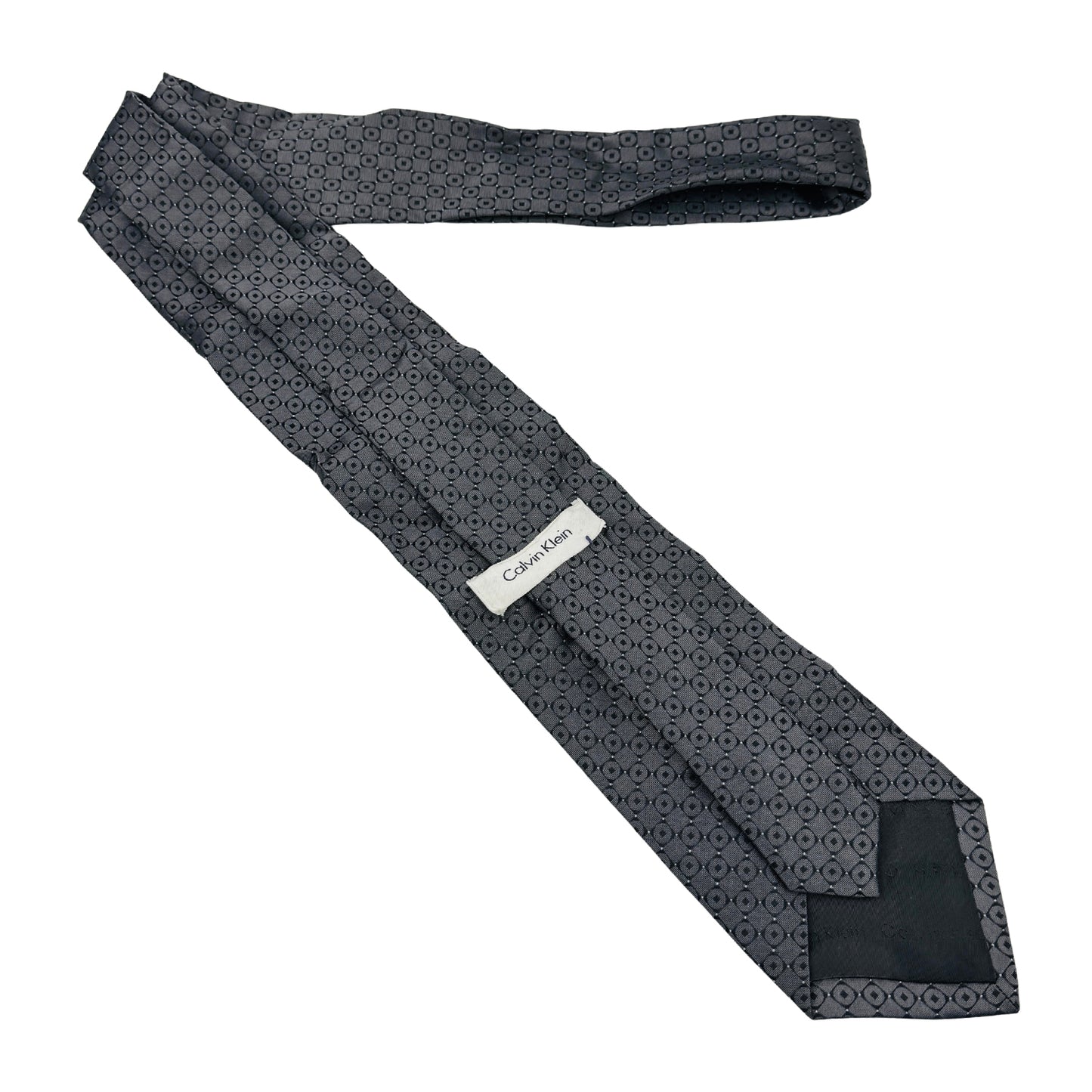Calvin Klein Charcoal Grey 'Geometric Pattern' Tie (Size Regular)
