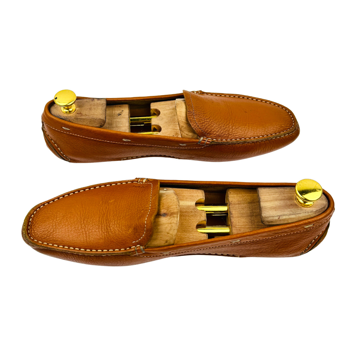 Prada Tan Brown Leather Driving Loafers (Size 41)