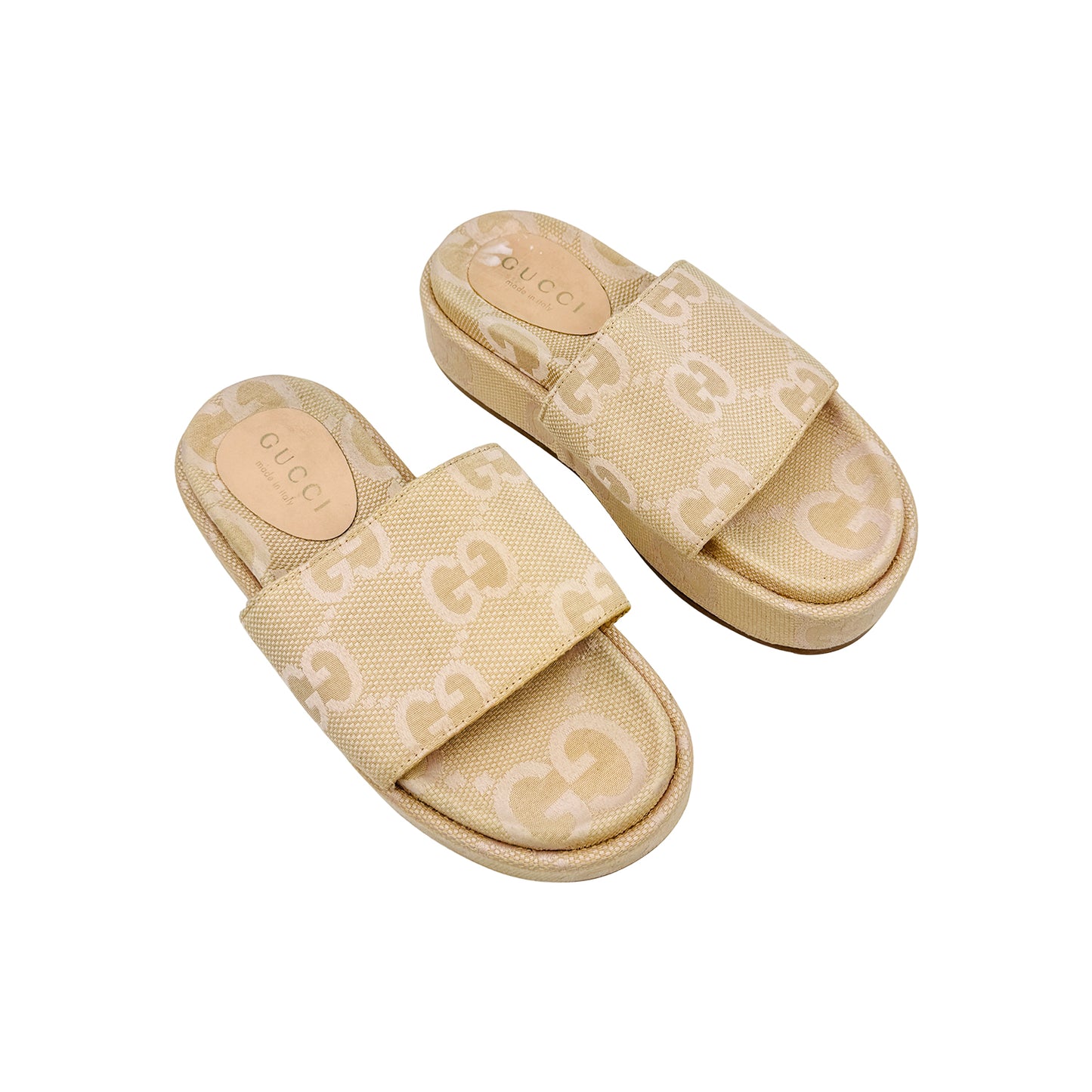 Gucci Angelina Jumbo GG Platform Sandal Slides (Size 40)