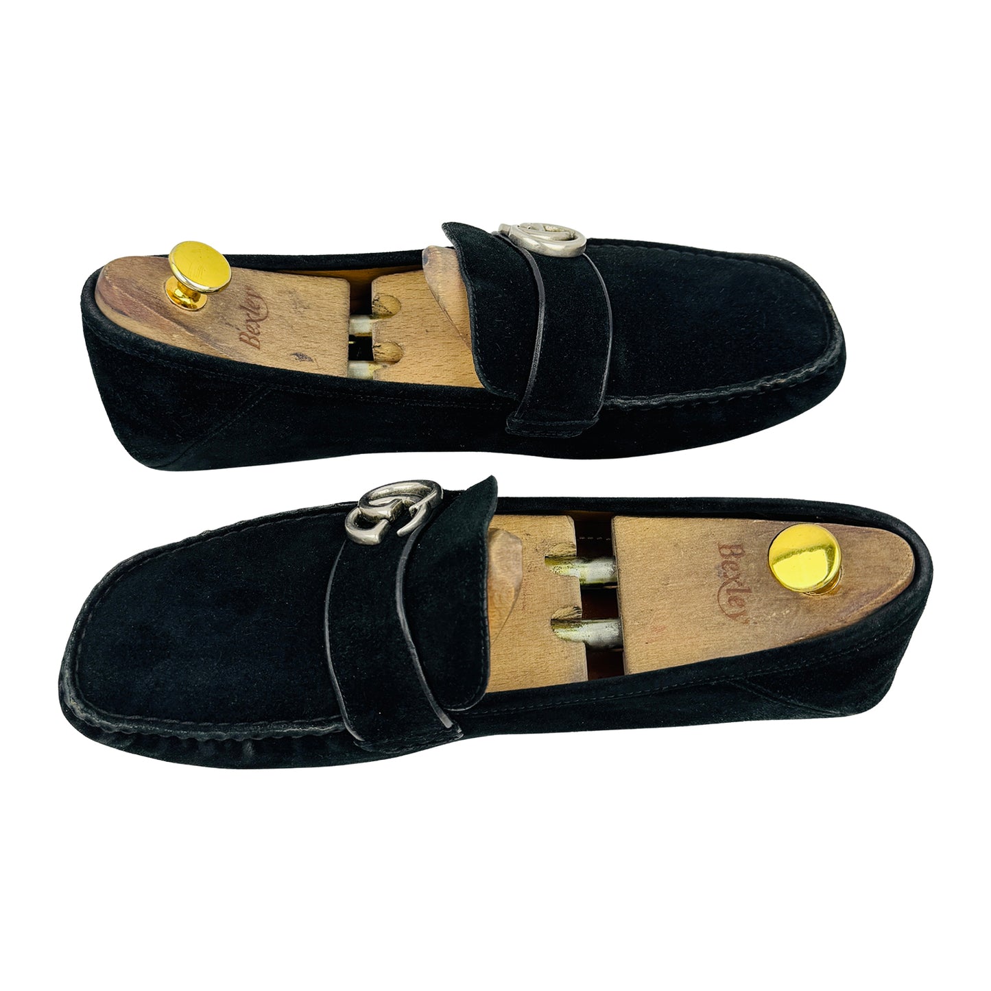 Gucci Men's Interlocking G Black Suede Loafers (Size 44/44.5)