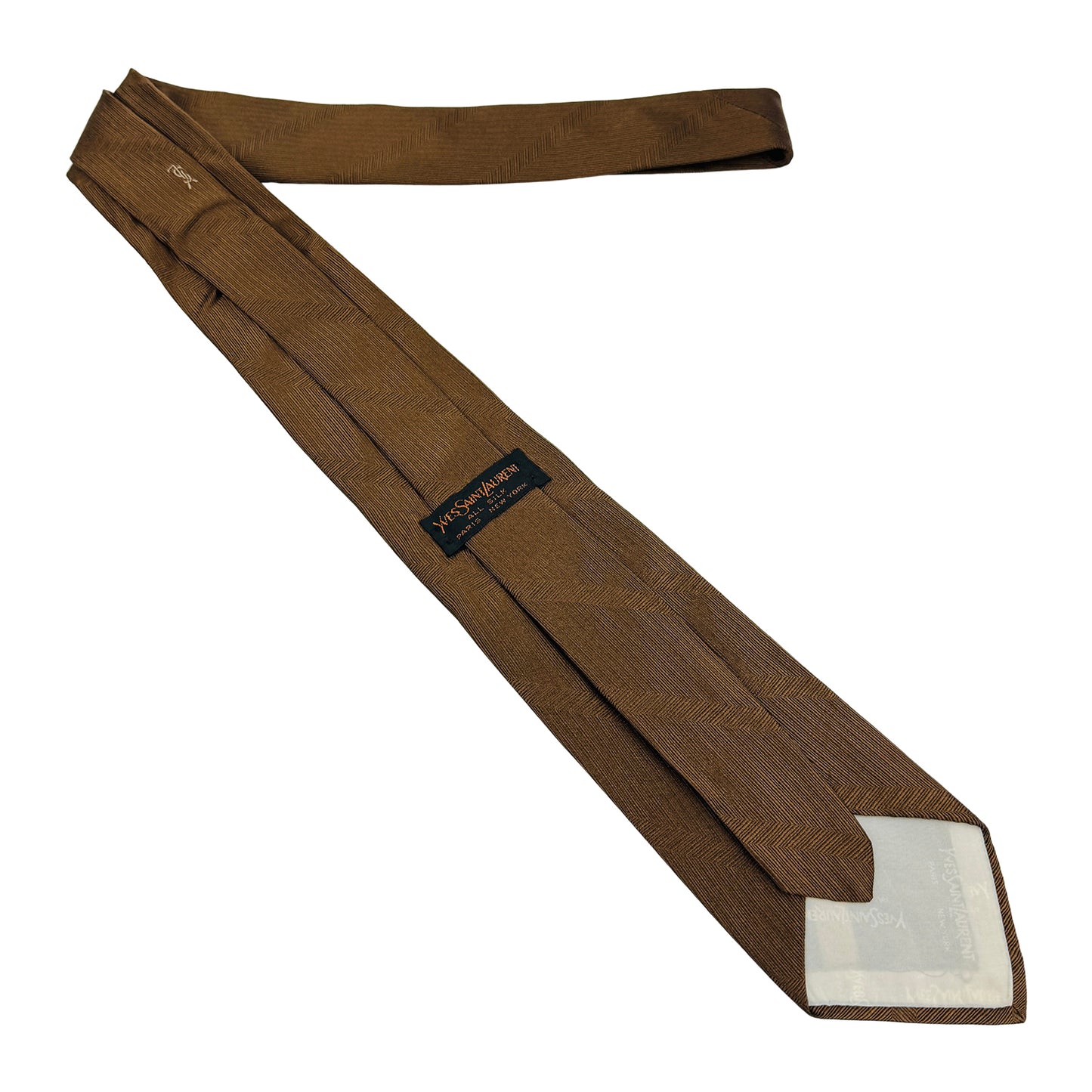 Yves Saint Laurent Brown 'Geometric Pattern' Tie (Size Regular)