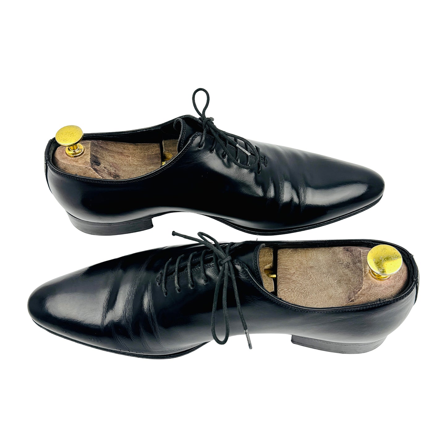 Dior Men's Black Wholecut Leather Oxfords (Size 42)