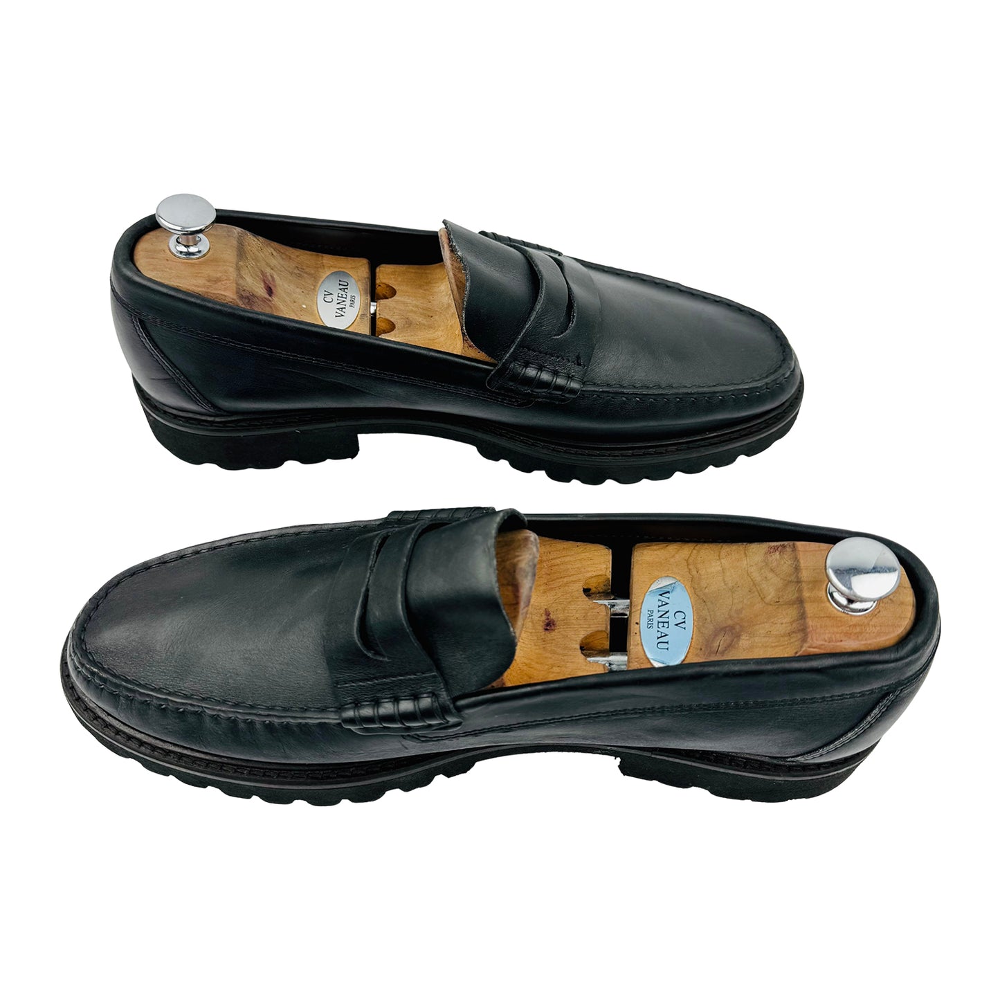 Massimo Dutti Black Leather Track Sole Loafer (Size 45.5/46)