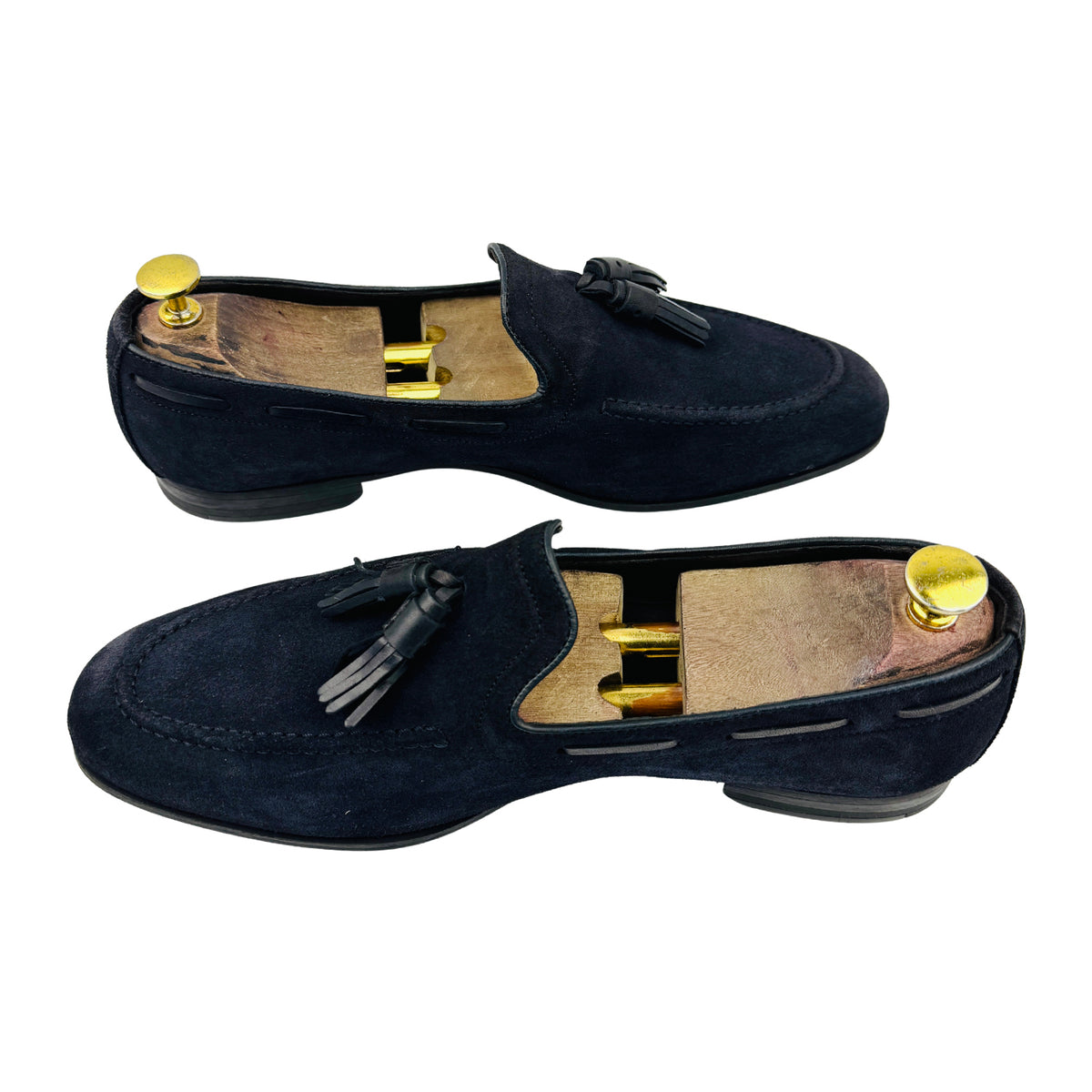 Zara Dark Navy Suede Tassel Loafers (Size 43)