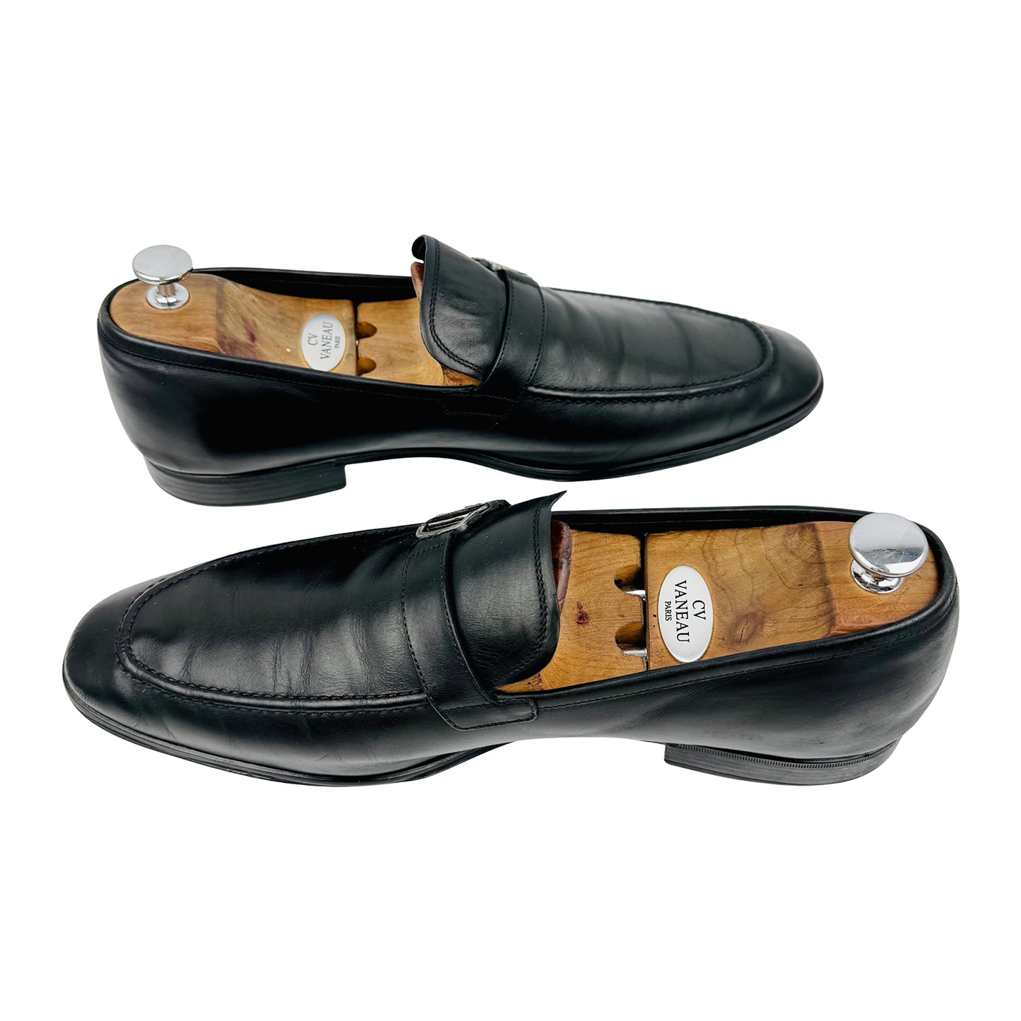 Salvatore Ferragamo Black Leather Loafers (Size 44)