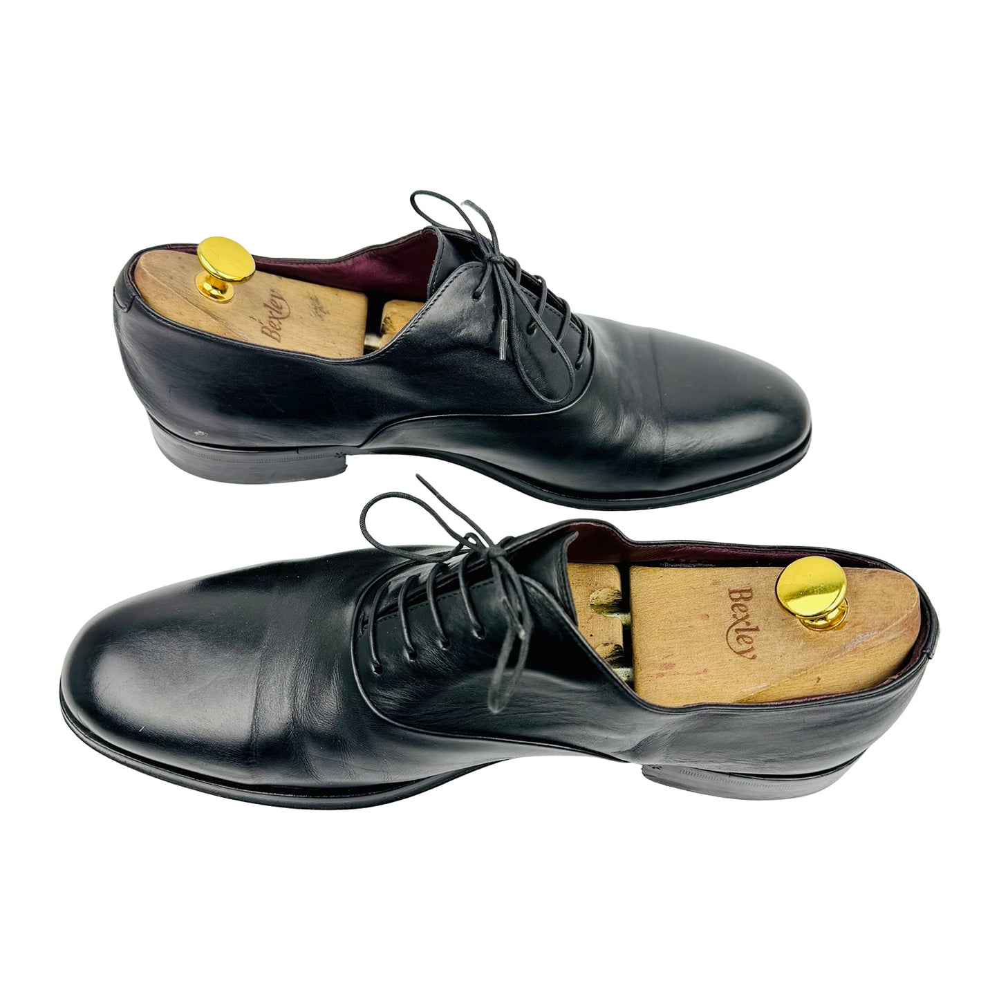 Hugo Boss Men's Black Leather Italian Oxfords (Size 44)