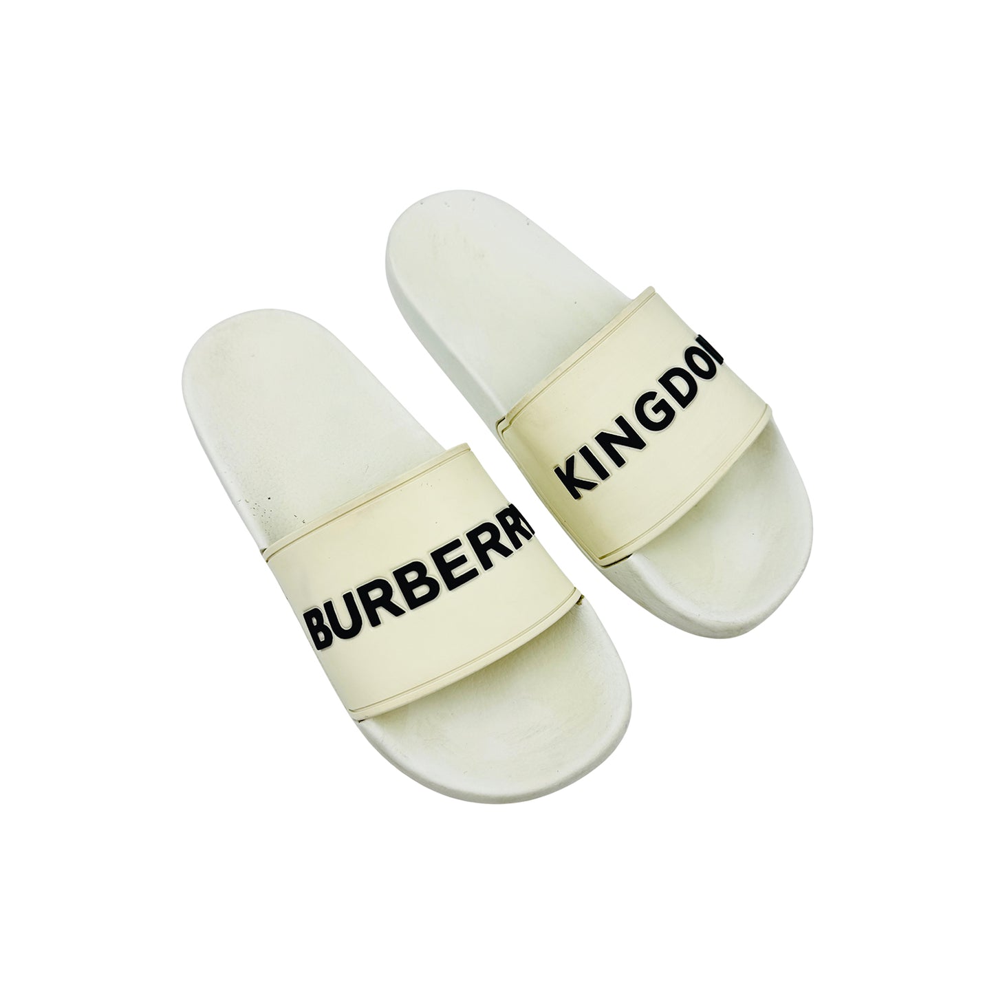 Burberry Kingdom Motif White Slides (Size 39)