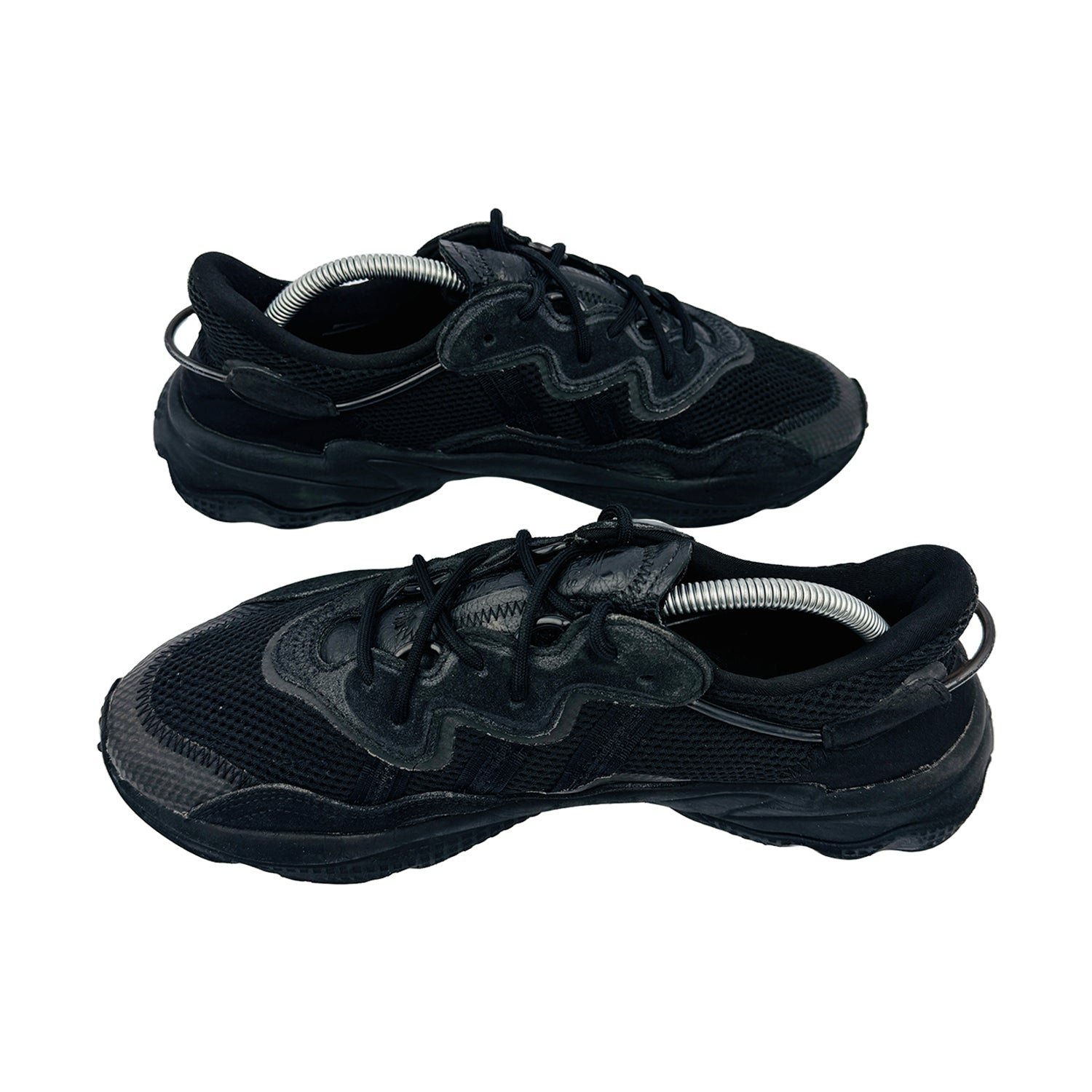 Cross image of Adidas Men's Black Ozweego Sneakers (Size 43.5) - EE6999