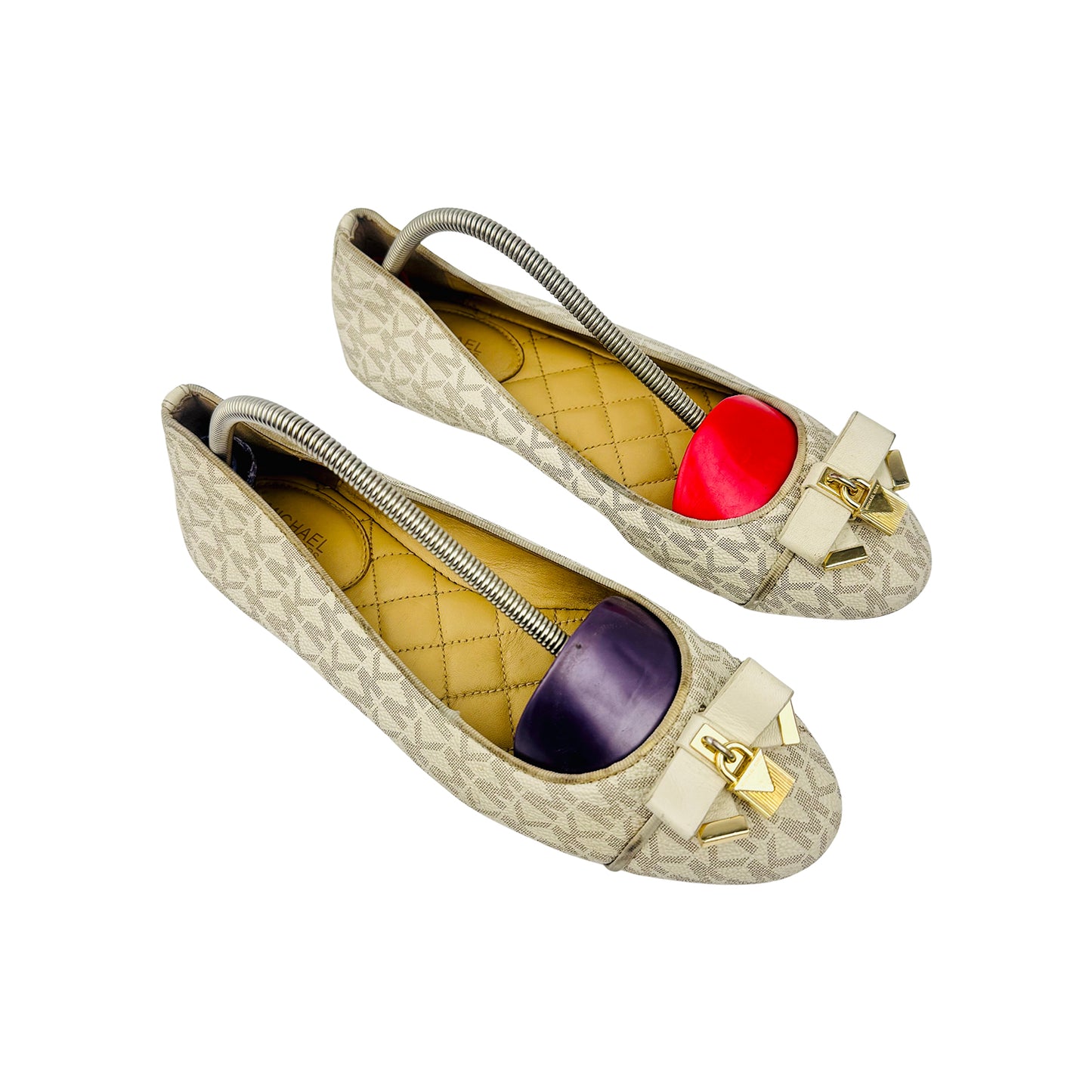 Michael Kors Vanilla Jacquard Canvas Ballet Flats (Size 37)