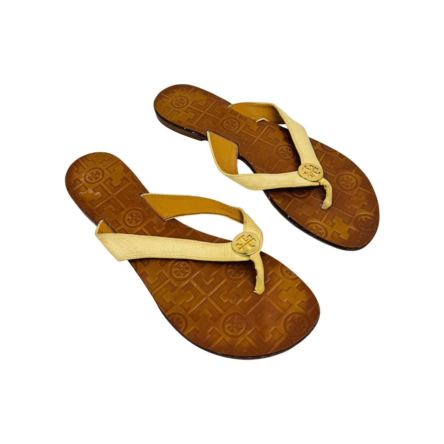 Tory Burch Women's 'Beige Brown' Flip Flops (Size 38)