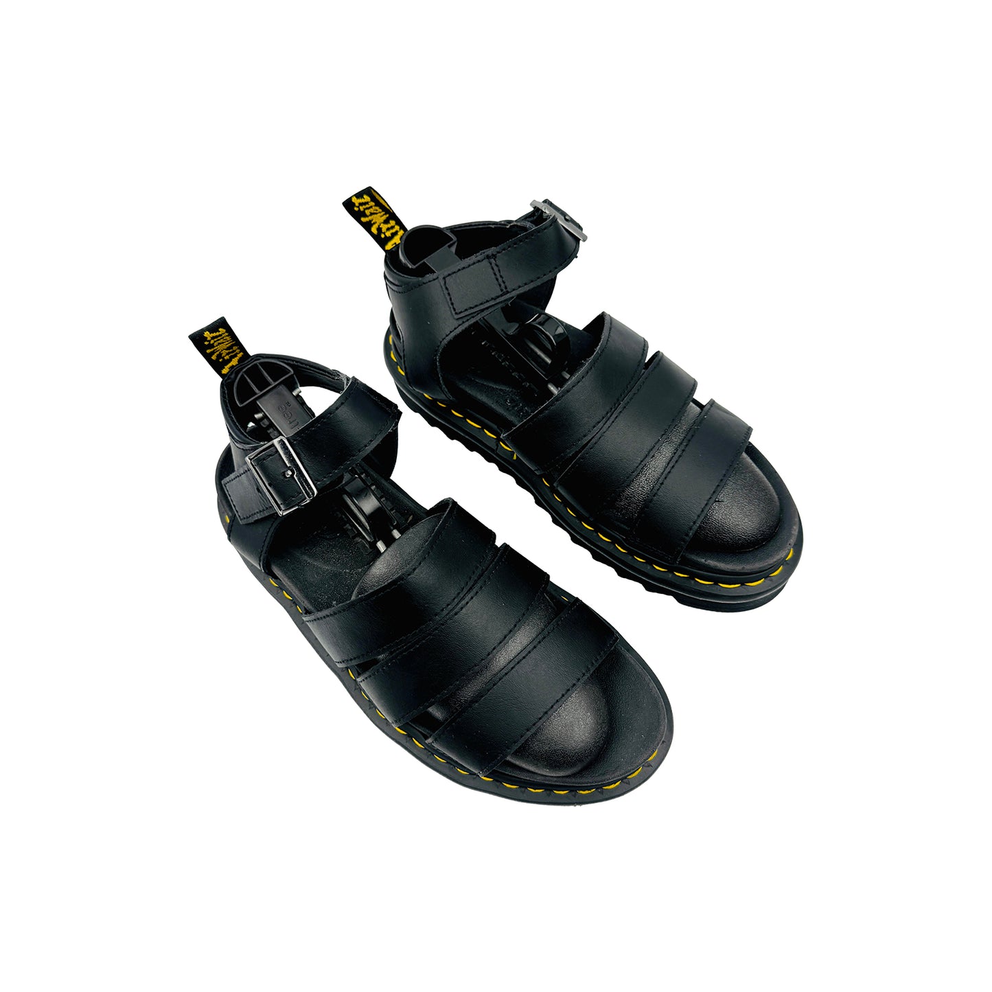 Dr. Martens Blaire Black Hydro Leather Gladiator Sandals (Size 39)