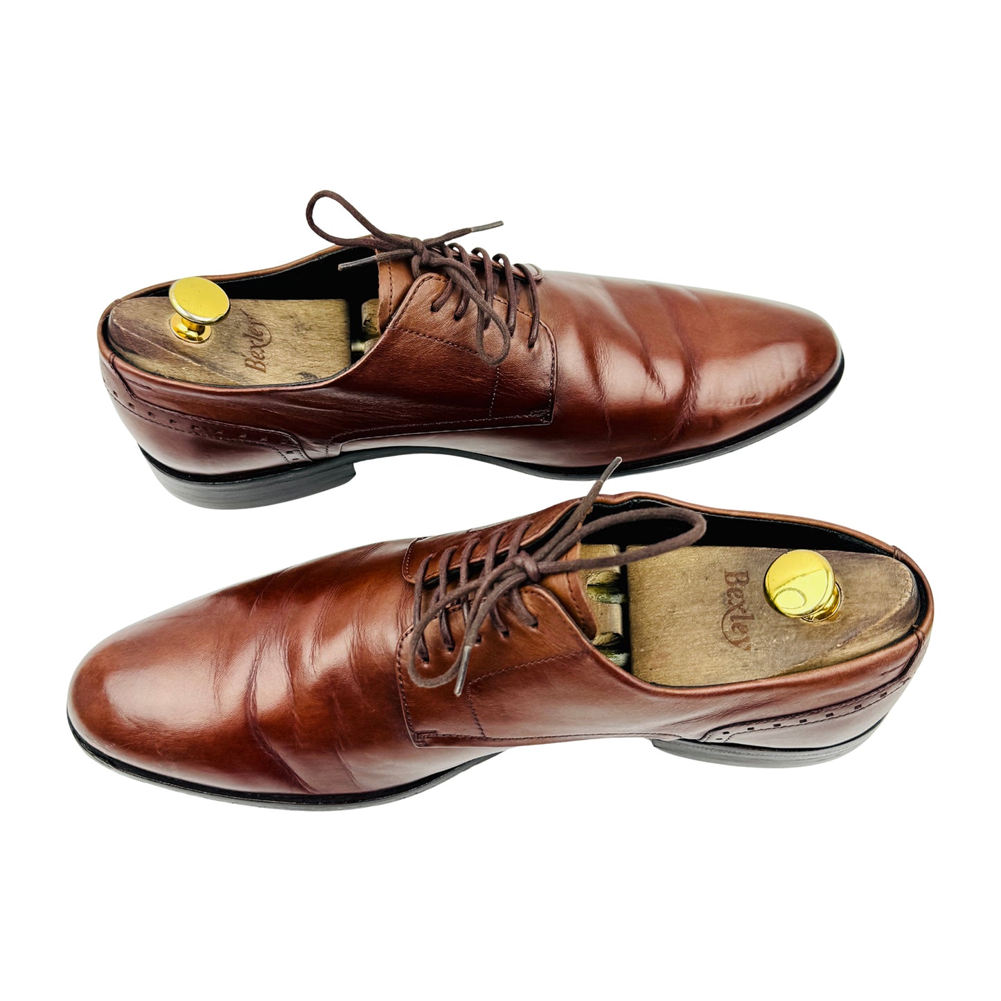 Hugo Boss Men's Brown Leather Derby Shoes (Size 44)