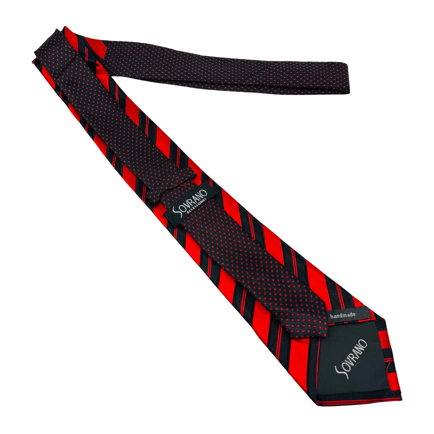 Sovrano Red 'Diagonal Stripes' Silk Tie (Size Regular)