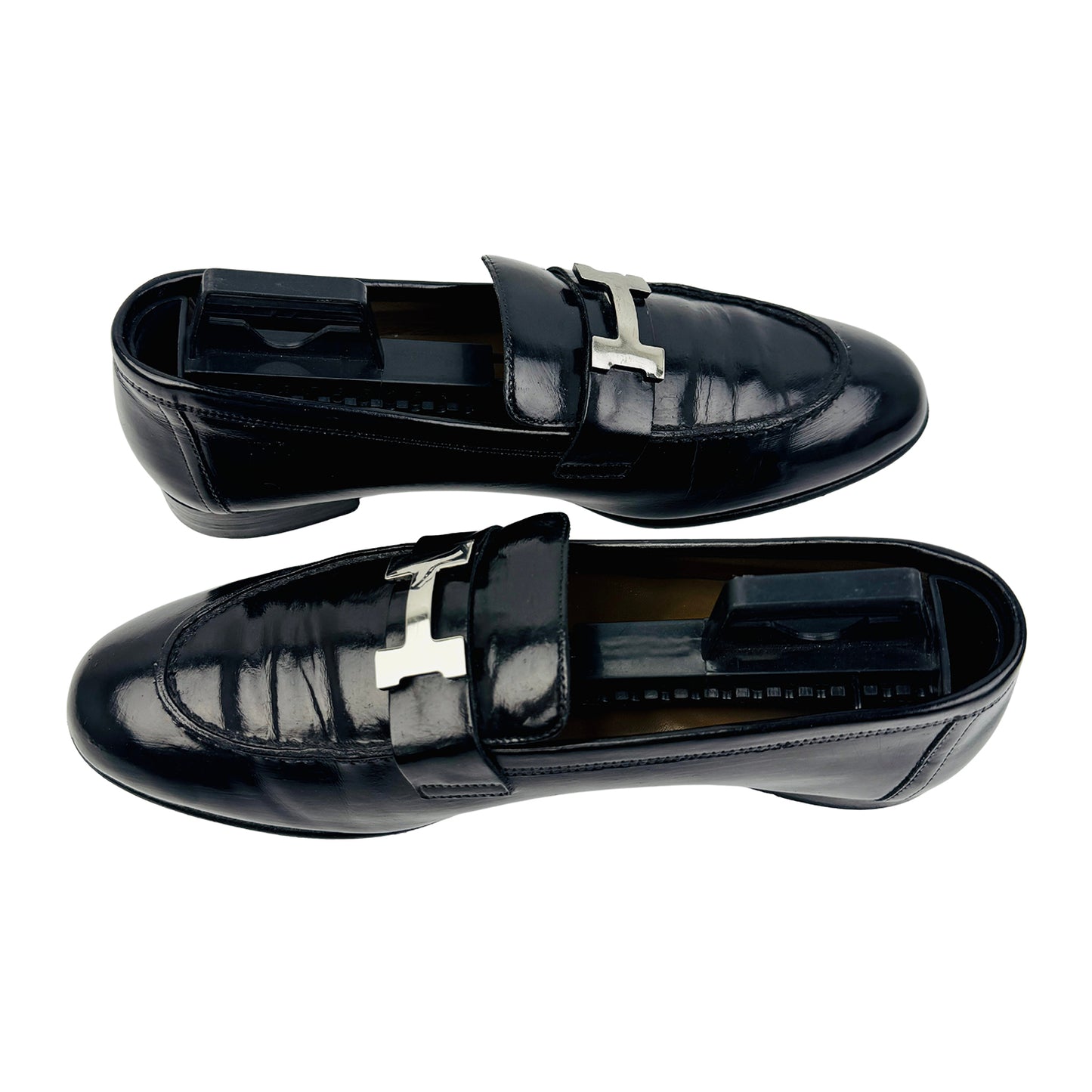 Hermès Women's Black Leather Loafers (Size 36/36.5)
