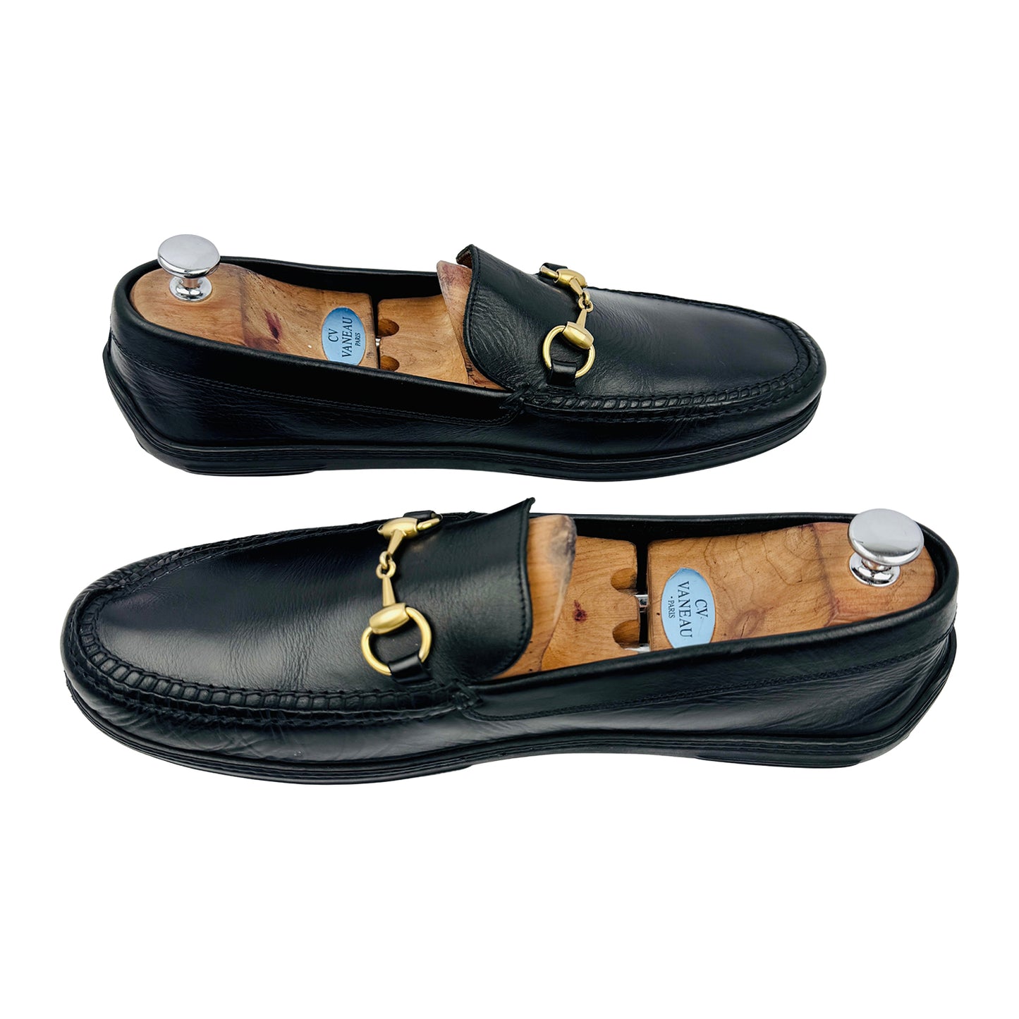 Gucci Men's Black Horsebit Driving Loafers (Size 45/45.5)
