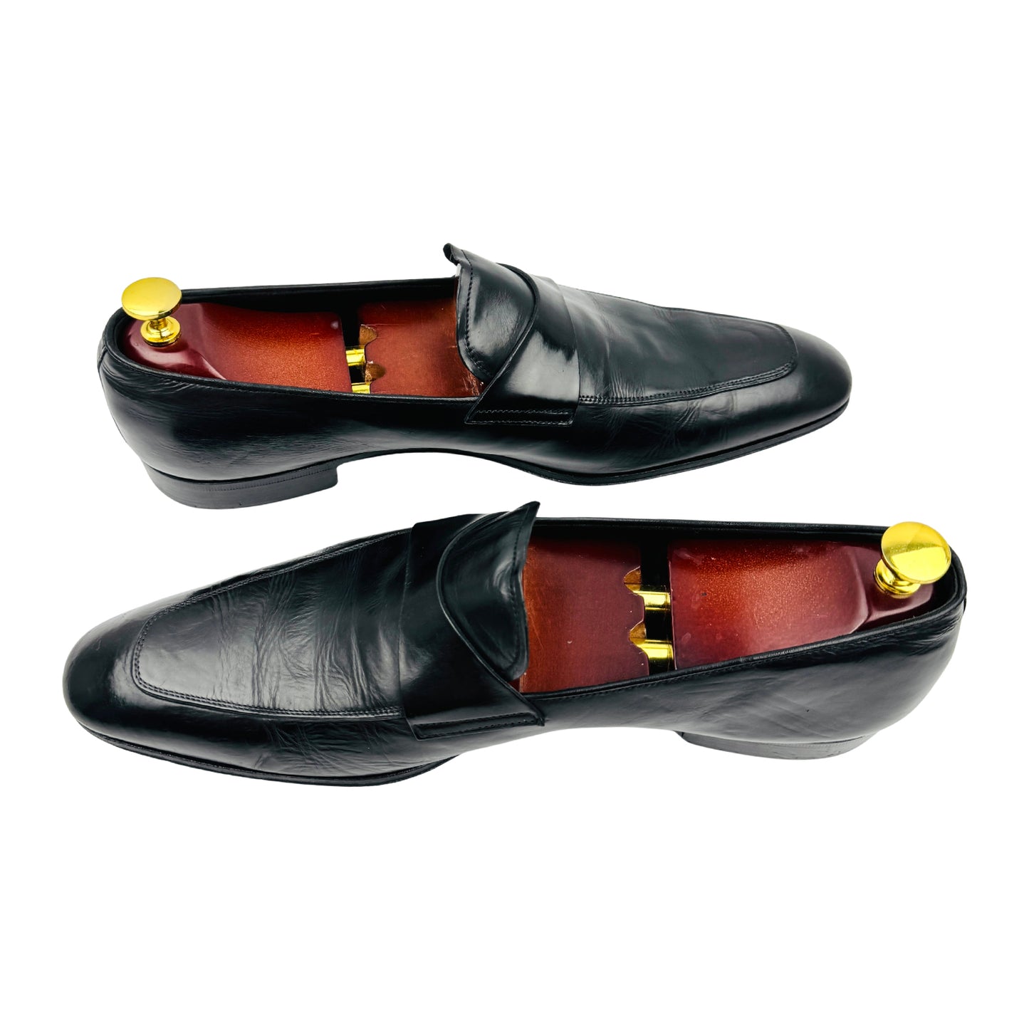Prada Men's Black Leather Loafers (Size 44)