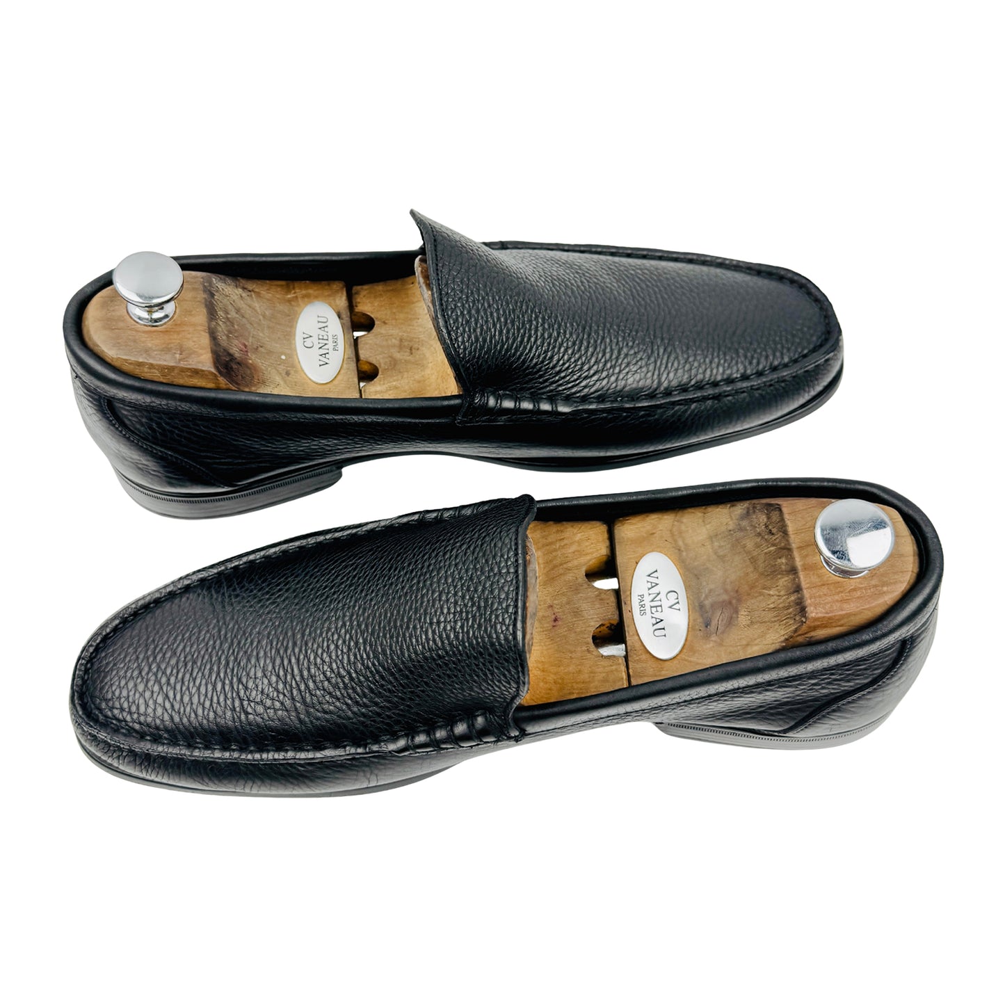 Bally Men's Black Pebbled Leather Loafers (Size 44)