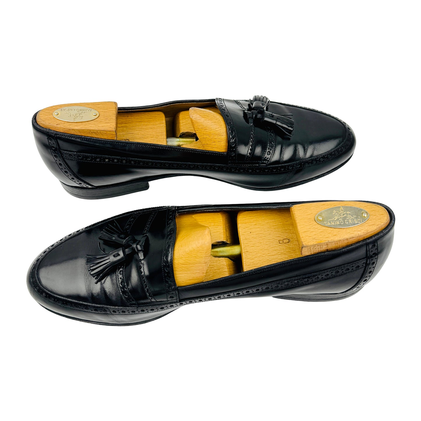 Bally Men's Black Leather Tassel Loafers (Size 43)