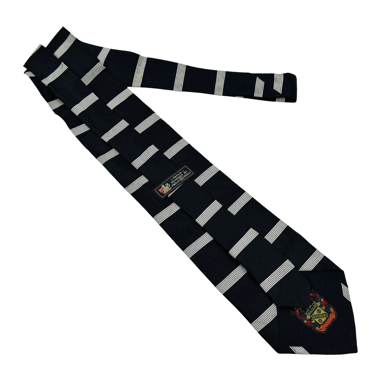 Paolo Gucci Black 'Horizontal Stripes' Tie (Size Regular)