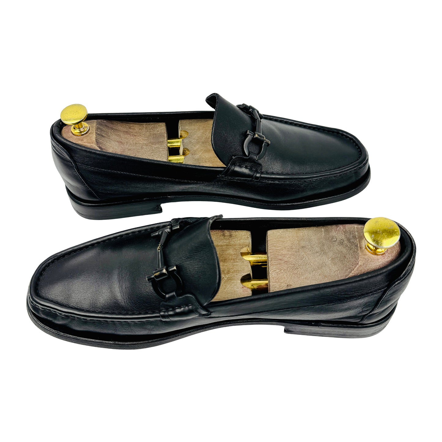 Salvatore Ferragamo Black Gancini Bit Loafers (Size 42.5)