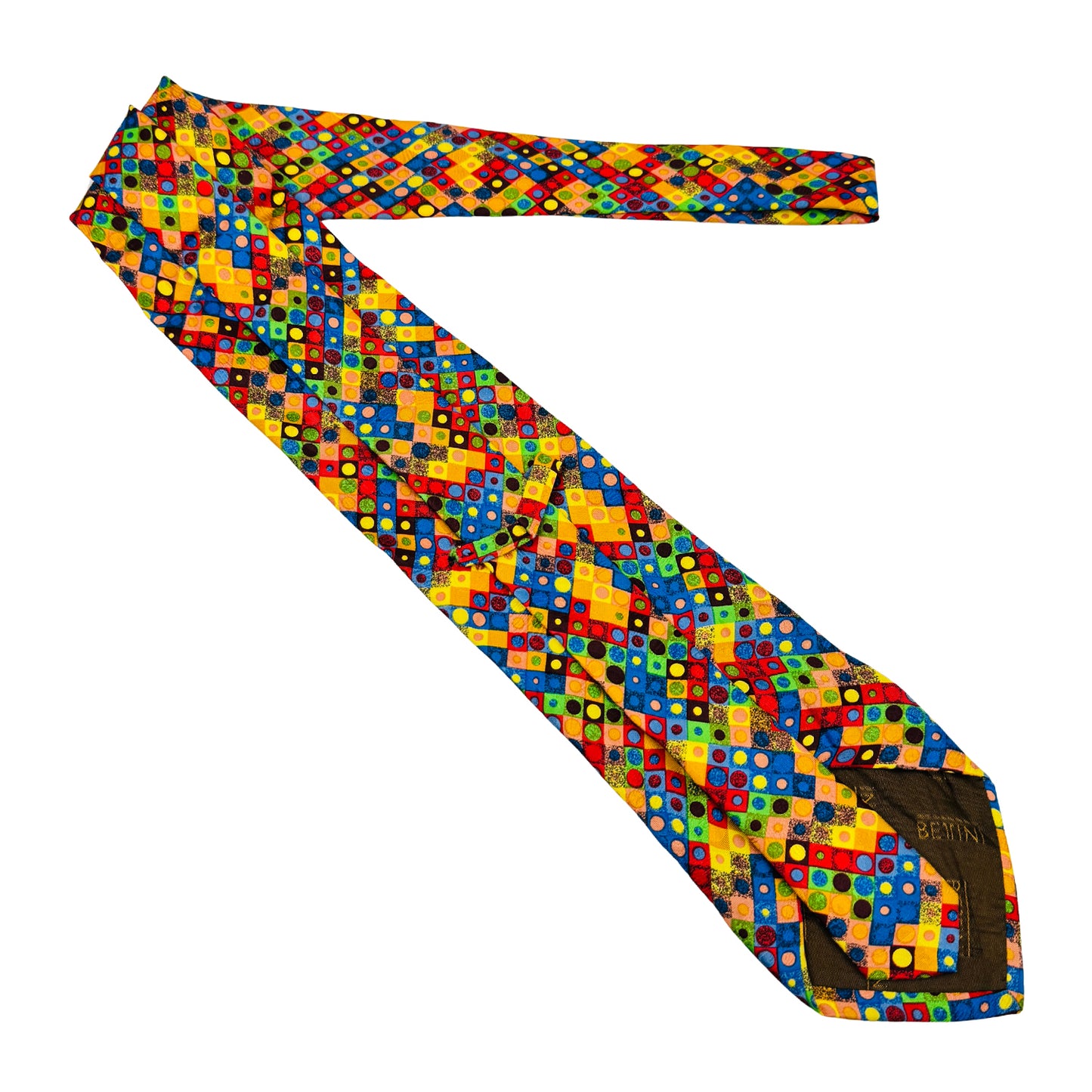 Bettini Multicolor 'Geometric Square Pattern' Tie (Size Regular)