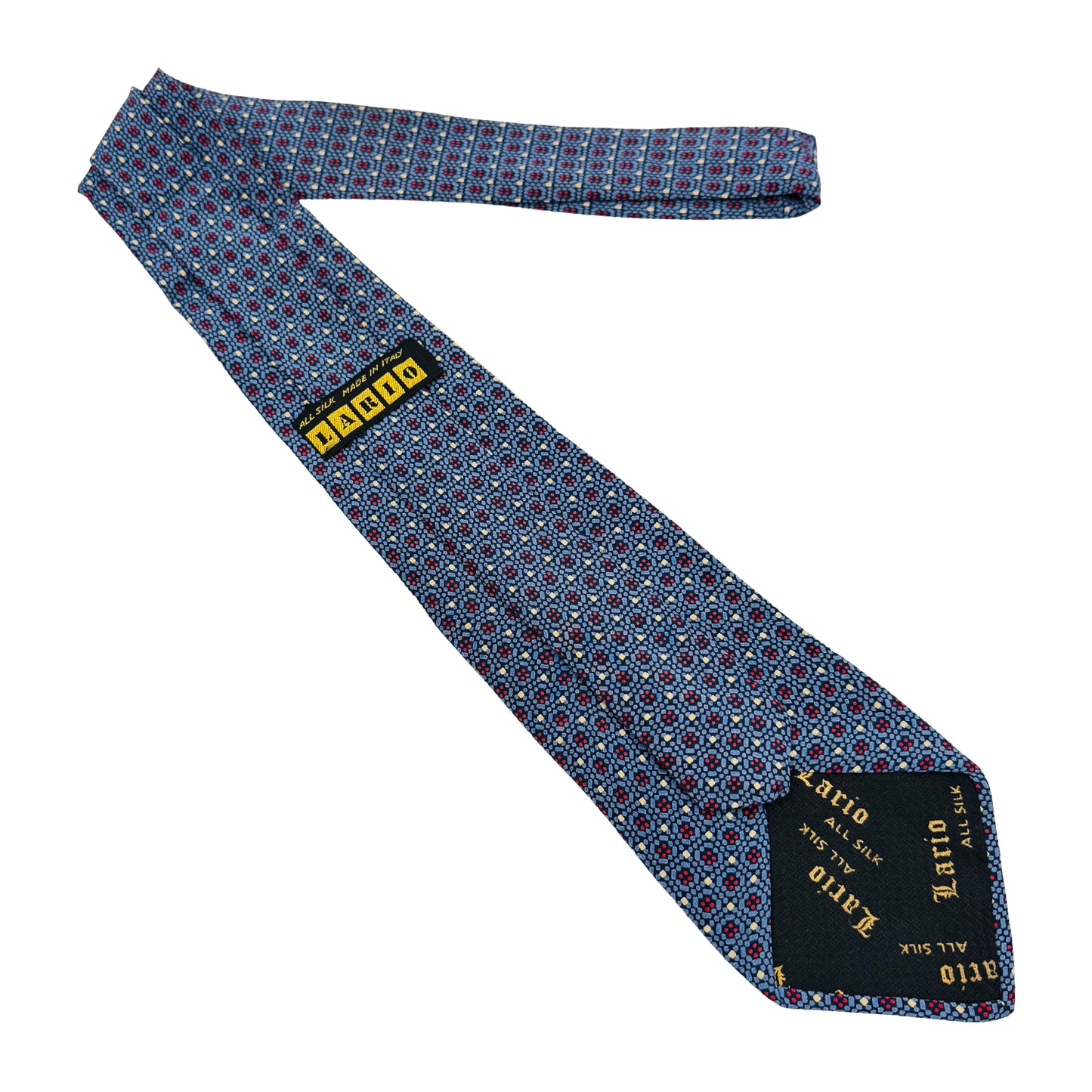 Lario Navy Blue 'Geometric Accents' Tie (Size Regular)