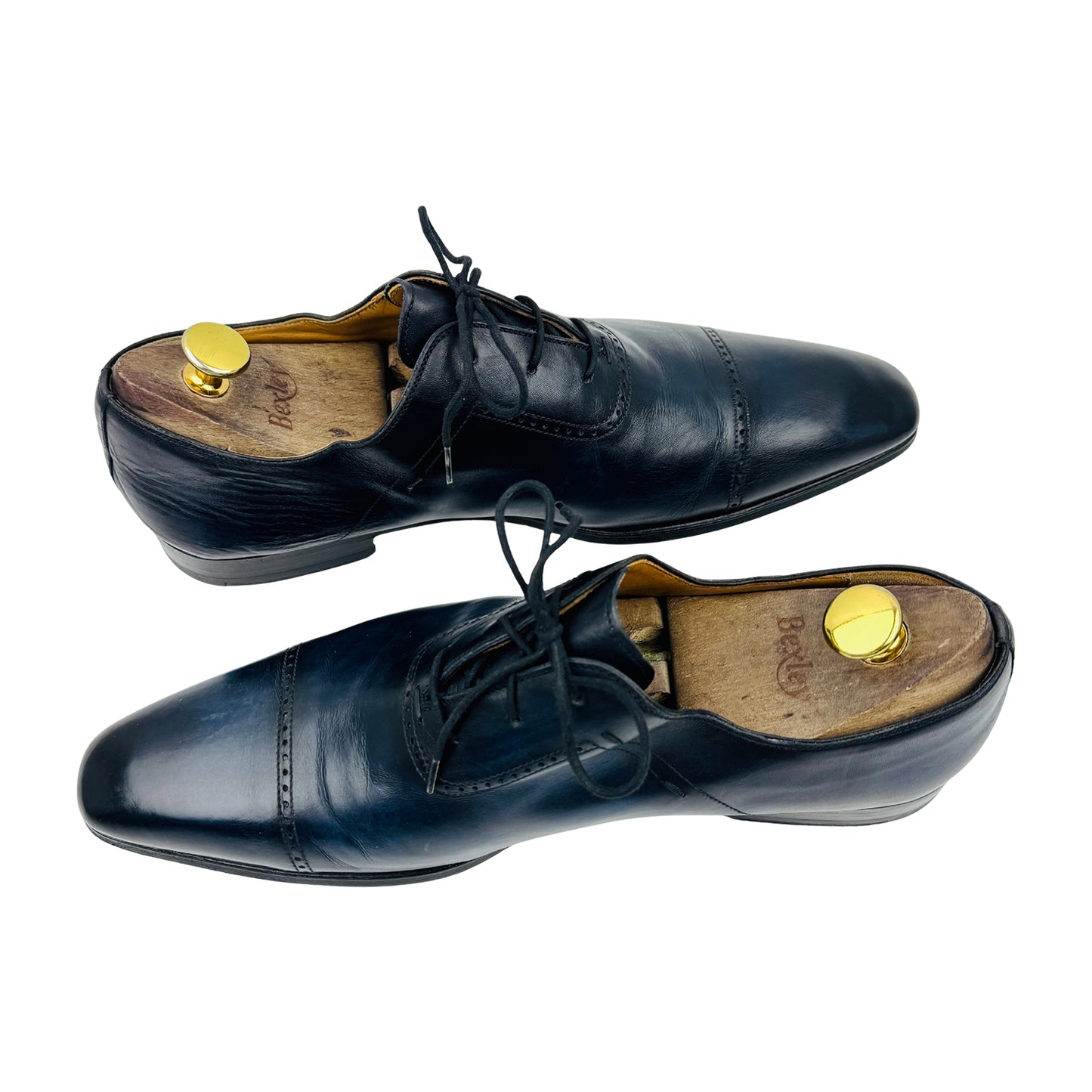 Magnanni Men's Navy Blue Leather Oxfords (Size 42)