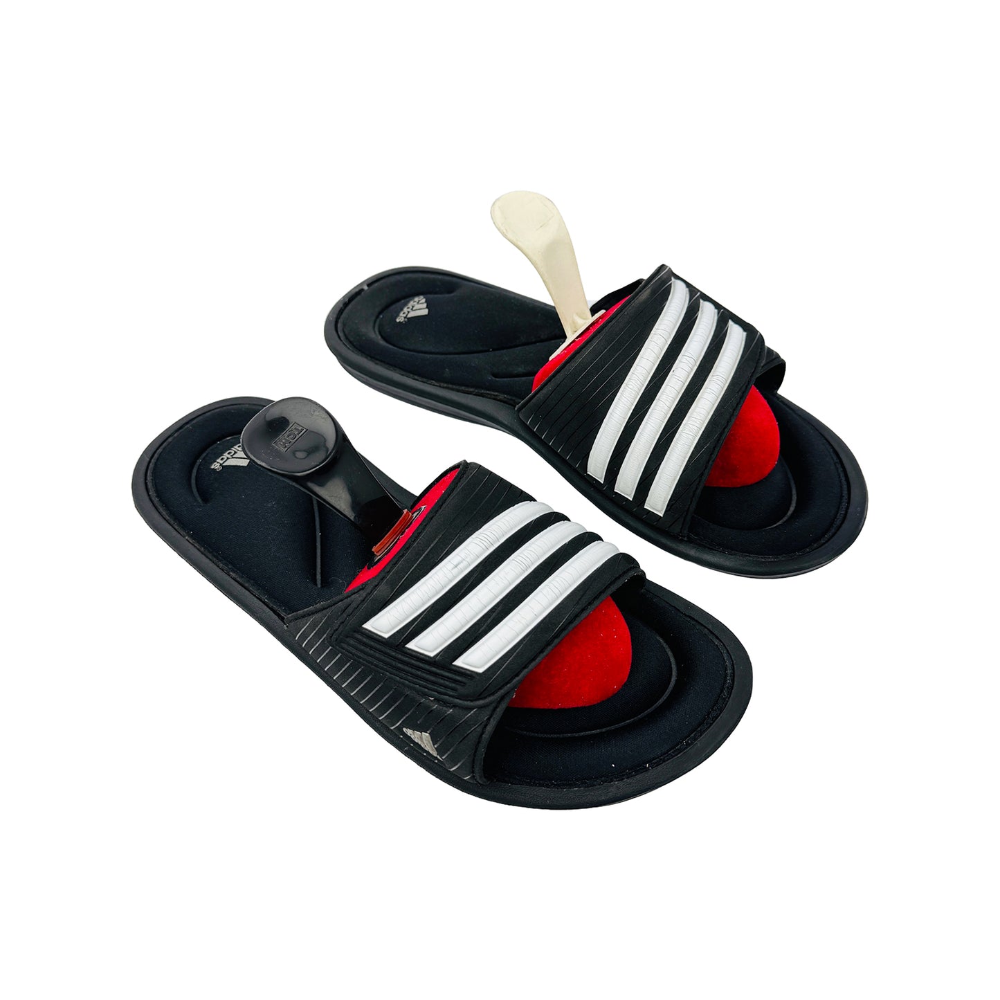 Right Side image of Adidas Caruvo Vario Black Slippers (Size 39)