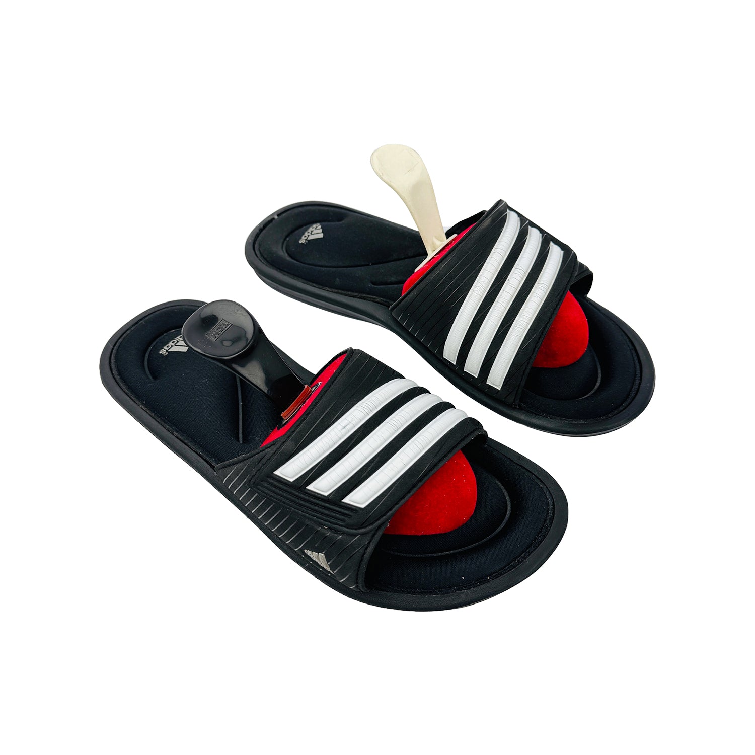 Right Side image of Adidas Caruvo Vario Black Slippers (Size 39)