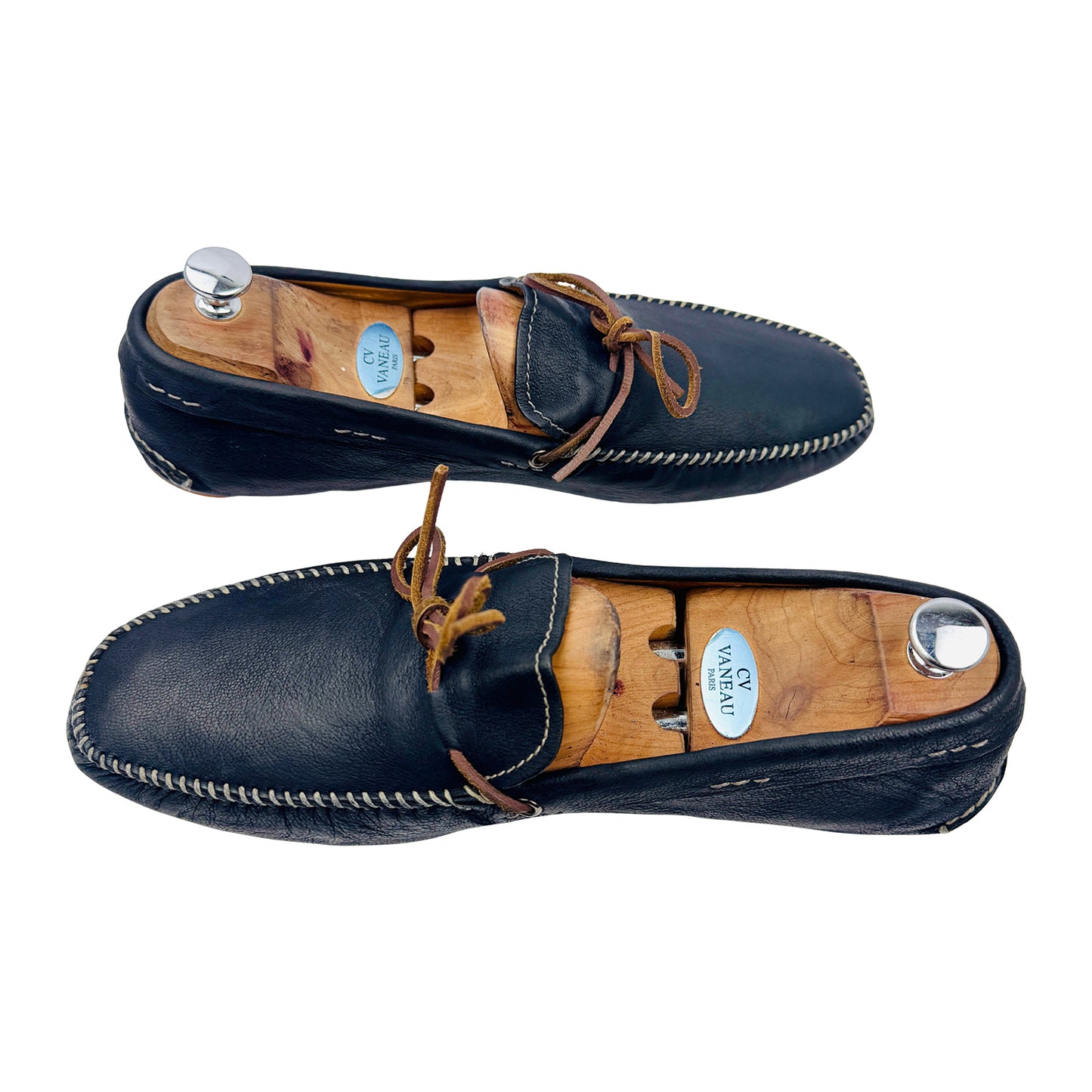 Prada Blue Saffiano Leather Driver Loafers (Size 44) - 2DD 017