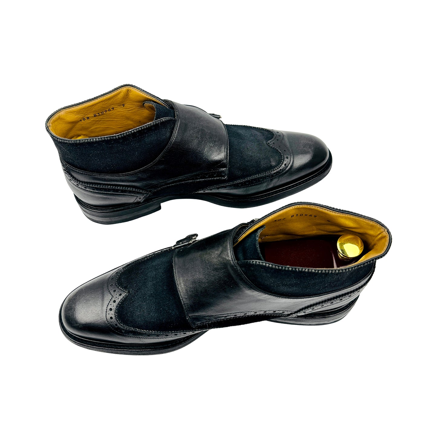 Calce Black Double Monk Strap Ankle Boots (Size 43.5)
