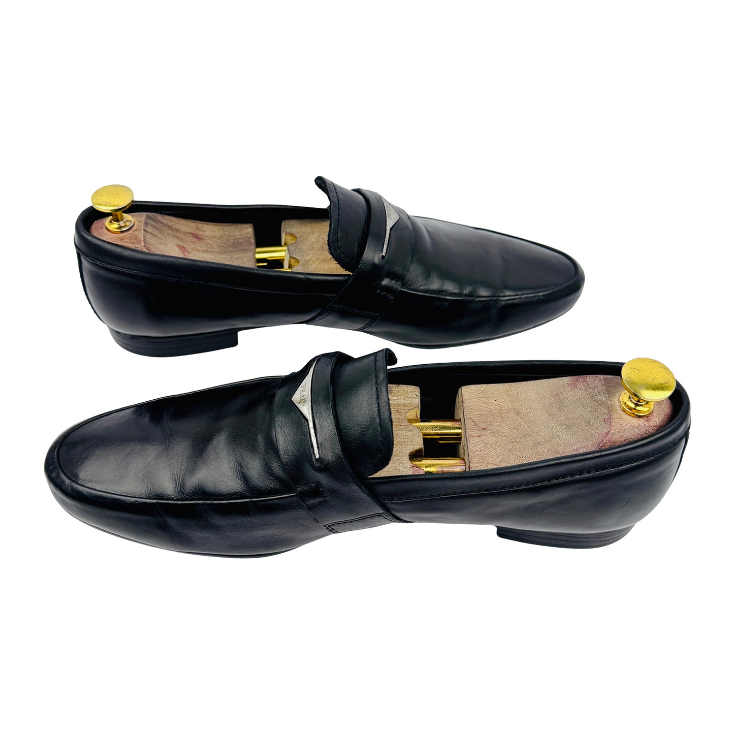 Prada Men's Black Leather Loafers (Size 43/43.5)
