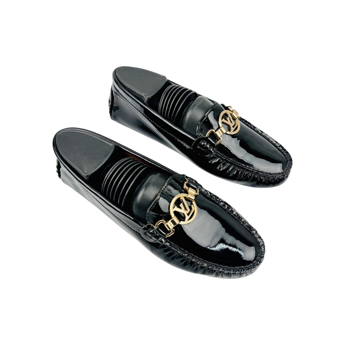 Louis Vuitton Women's Black Patent Leather Loafers (Size 37/37.5)