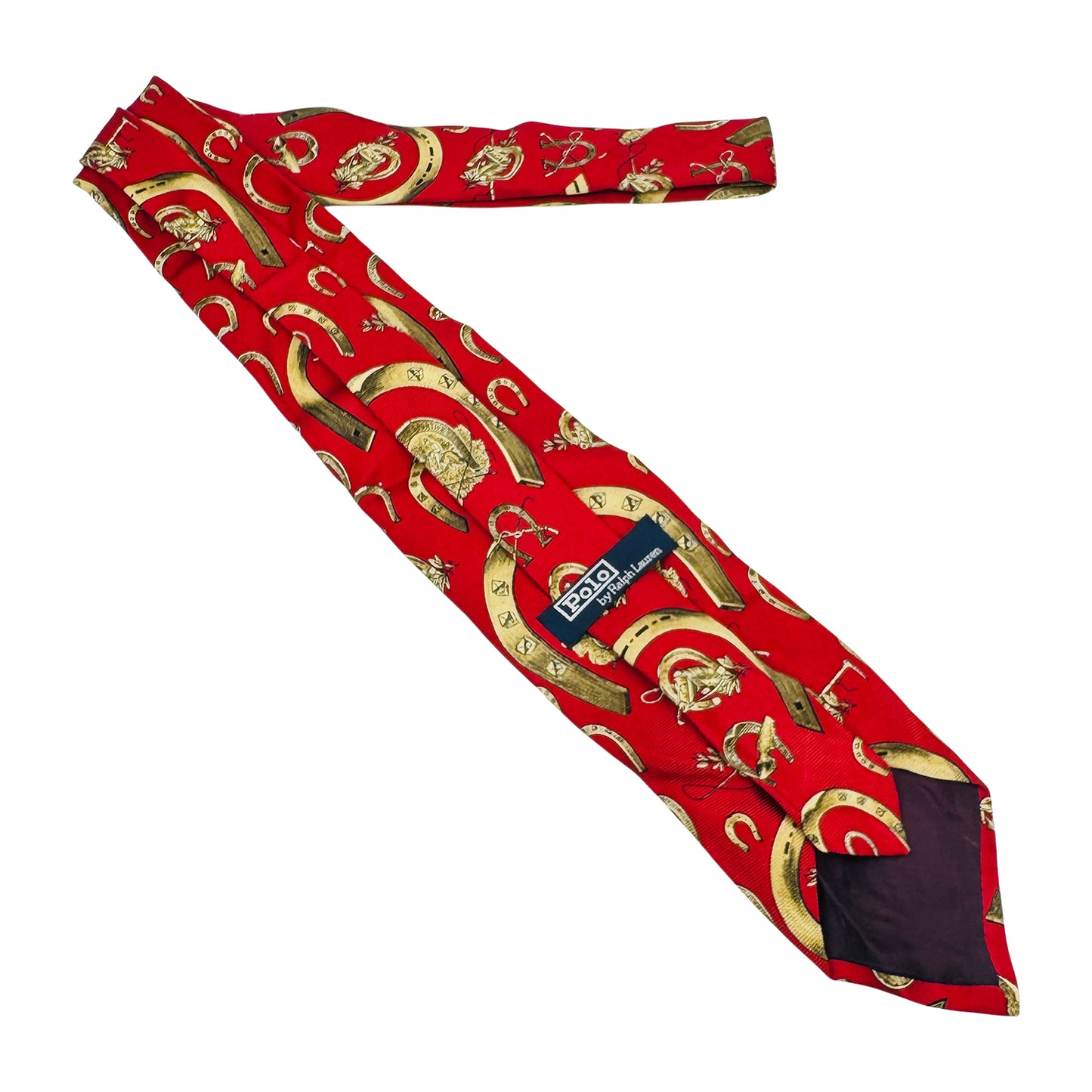 Ralph Lauren Polo Red Base 'Horse Shoe Pattern' Tie (Size Regular)