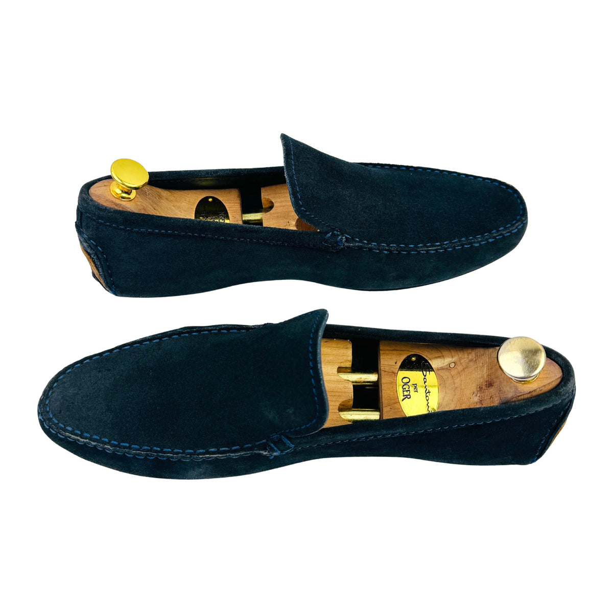 Hugo Boss Dark Blue Suede Leather Loafers (Size 43)