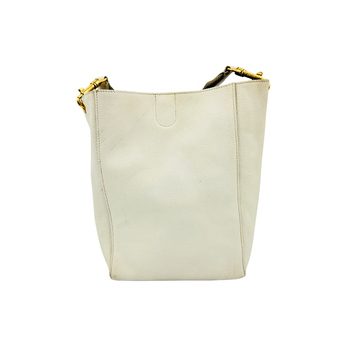 Celine Seau Sangle White Bucket Bag