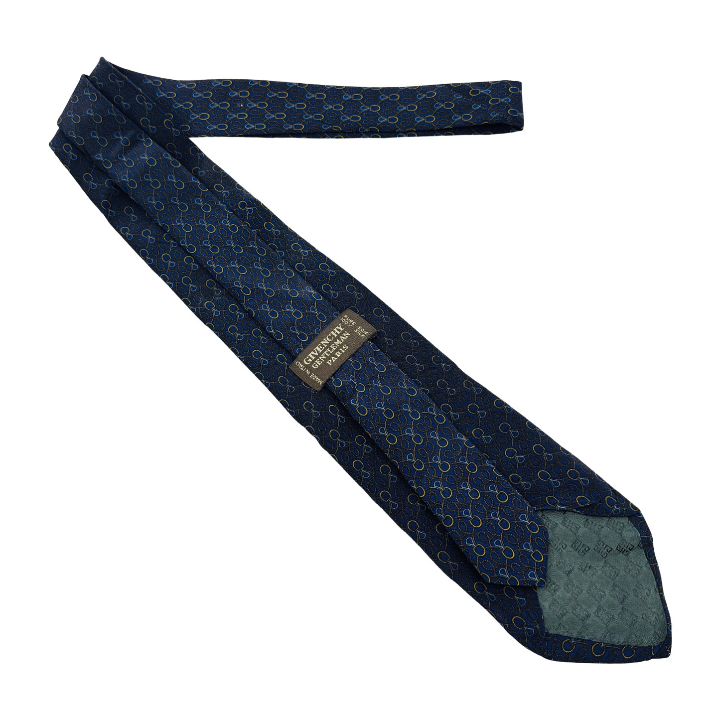 Givenchy Navy Blue 'Geometric Pattern' Tie (Size Regular)