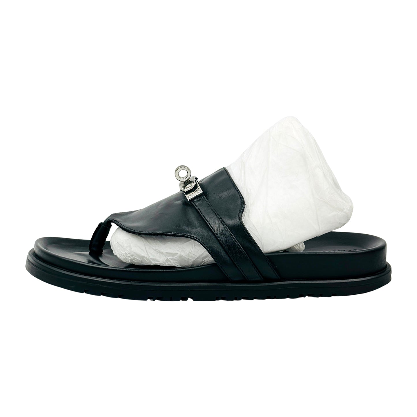 Hermès Empire Black Sandal Slides (Size 39)